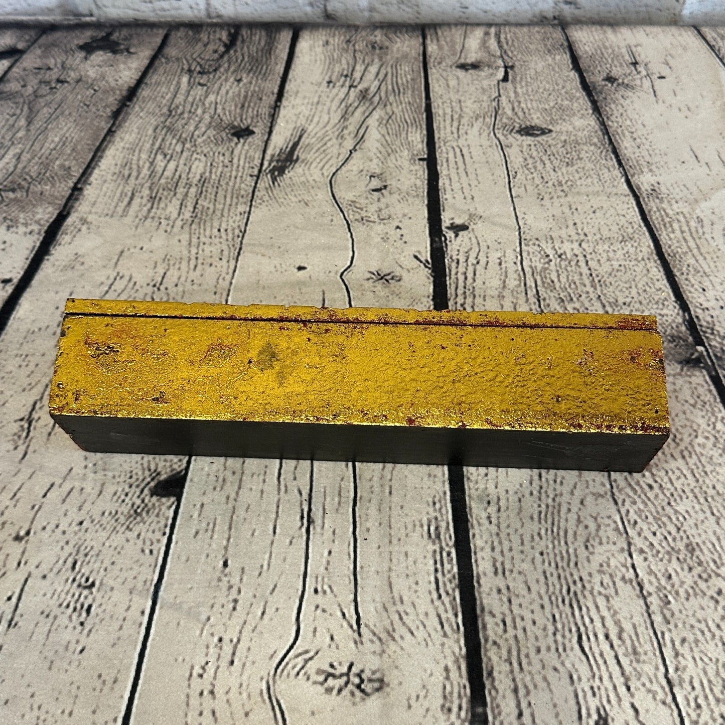 Bright Gold Thai Plain Buddha Head 25cm x 5cm x 5cm Wooden Box Trinket Handmade1