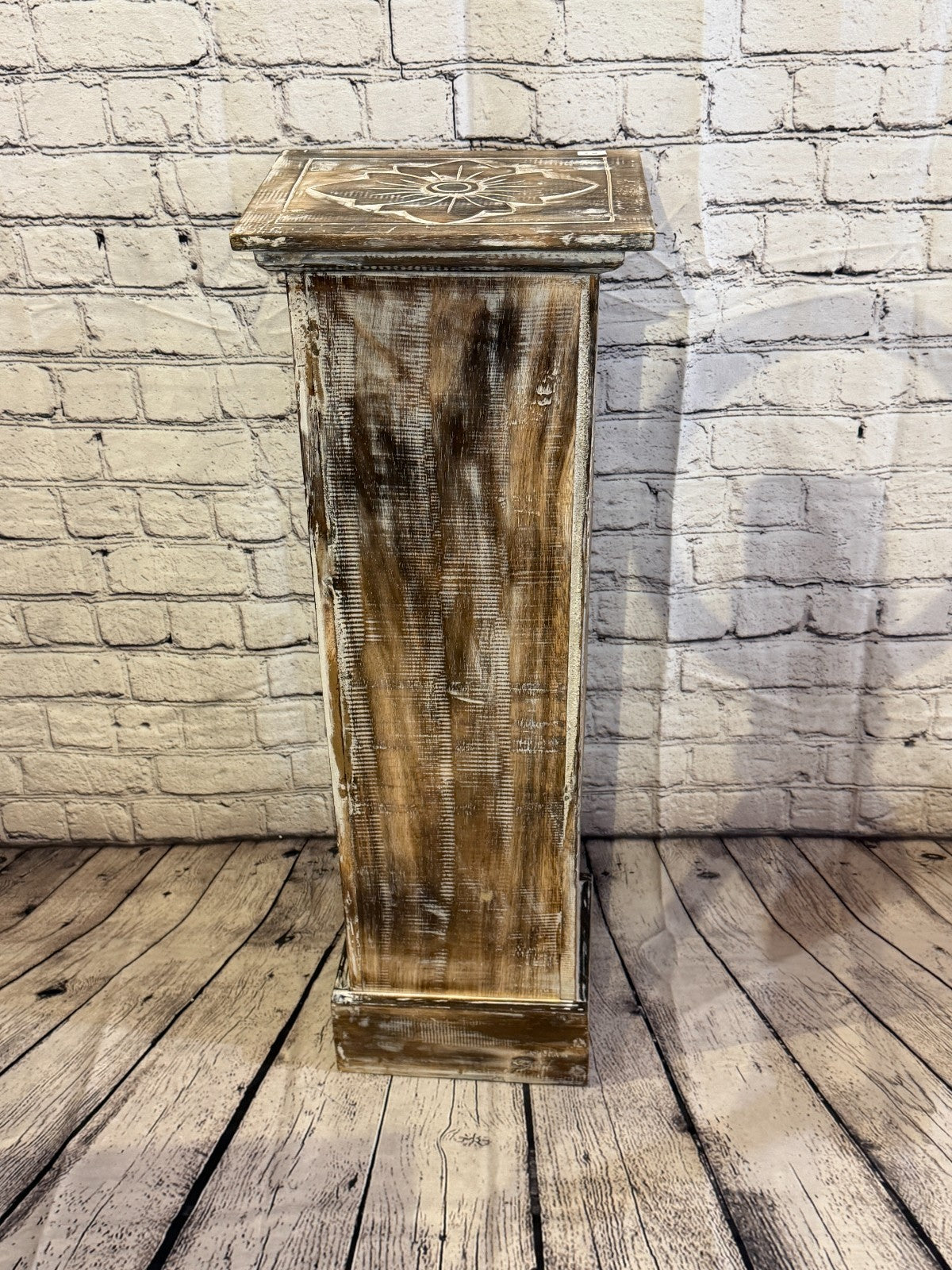80cm x 25cm Brown 4 Draw Pillar Wooden Side Cabinet Living Storage Furniture4
