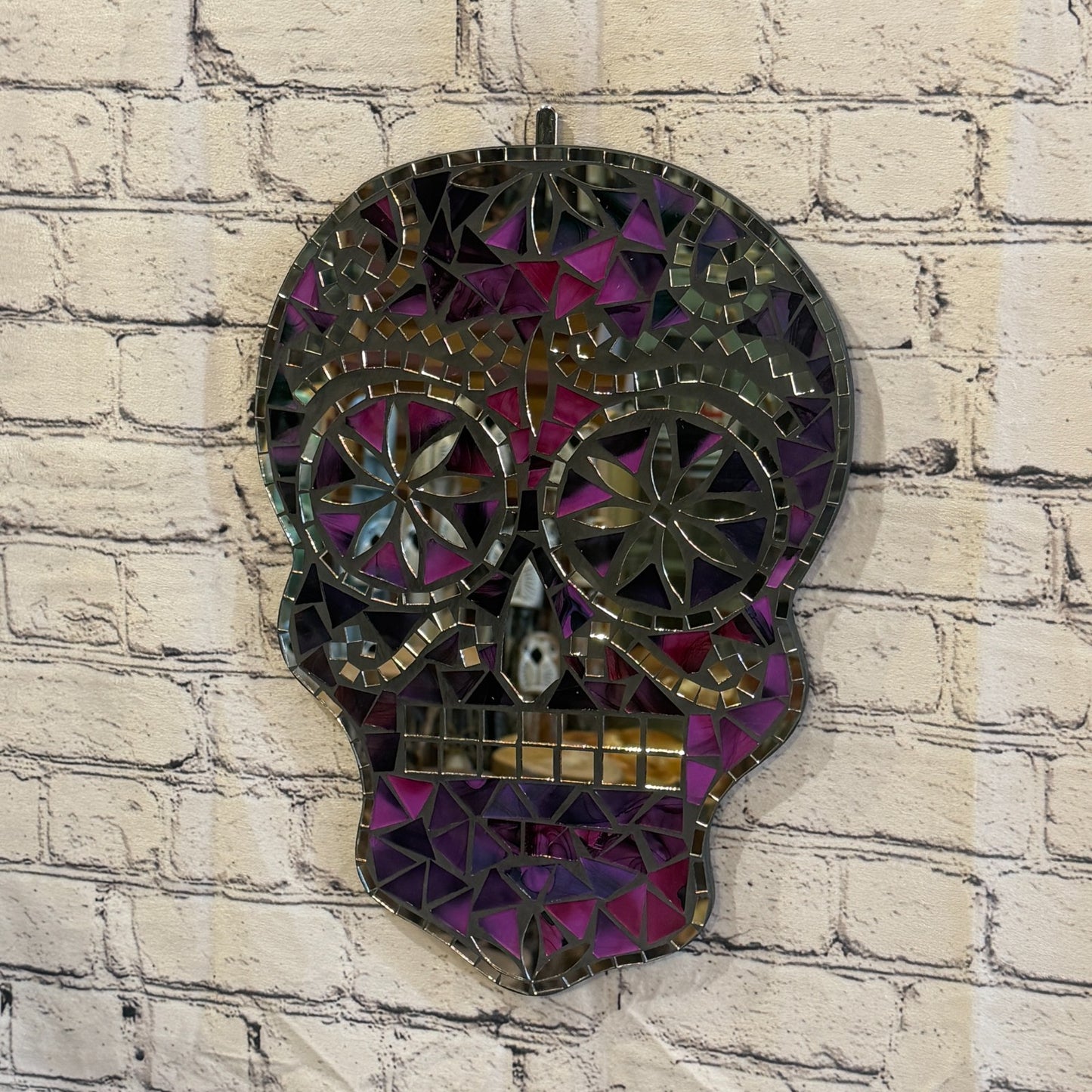Purple Skull Mosaic Tile Wall Mirror 40cm x 28cm 16 Inches Handmade New0