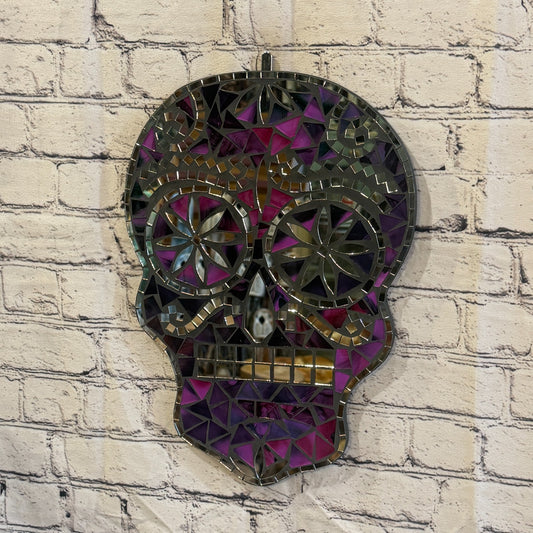 Purple Skull Mosaic Tile Wall Mirror 40cm x 28cm 16 Inches Handmade New0