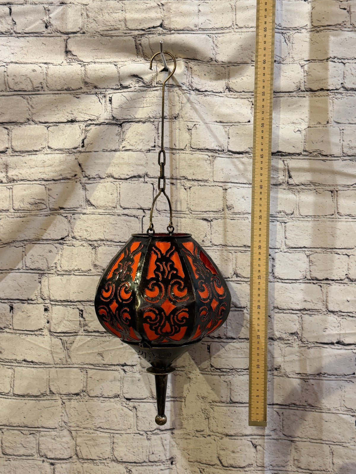 30cm x 20cm Orange Metal Fabric Ceiling Pendant Light Shade Lampshade LED Bulb4