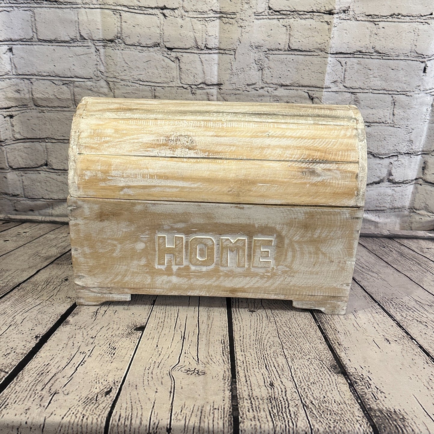40cm x 28cm x 22cm White Home Wood Box Wooden Chest Storage Craft Handles Lid1