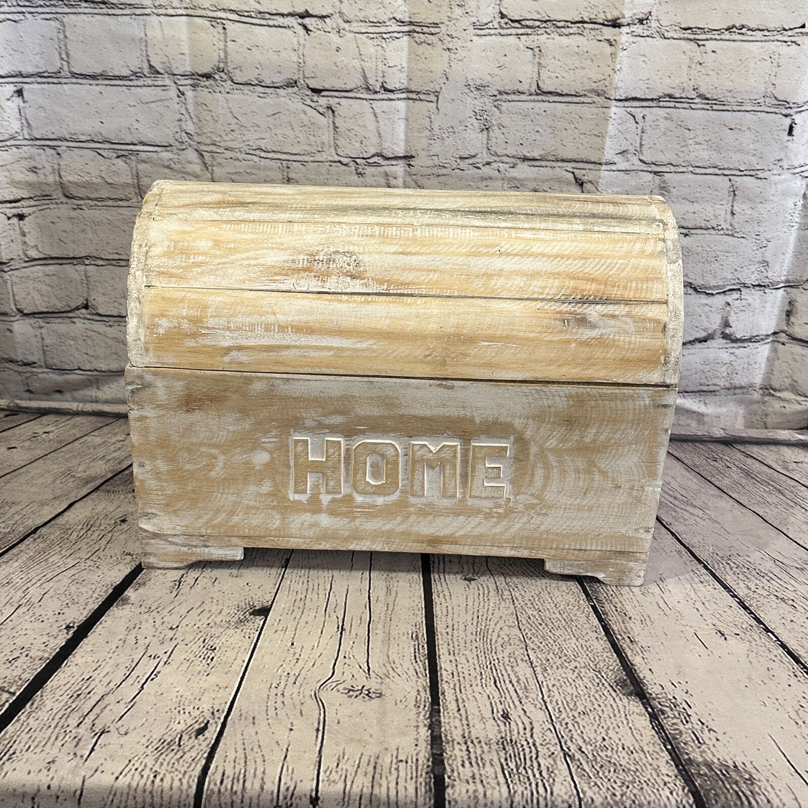 40cm x 28cm x 22cm White Home Wood Box Wooden Chest Storage Craft Handles Lid1