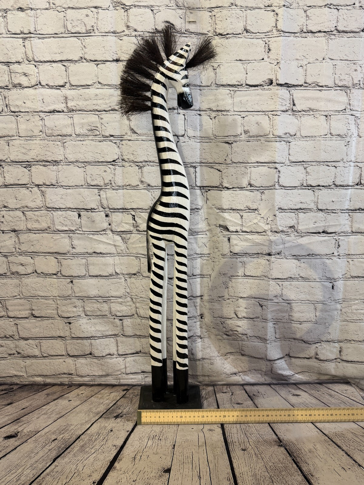 80cm Painted Wooden Zebra Standing Single Carved Solid Wood Zebra Handmade6