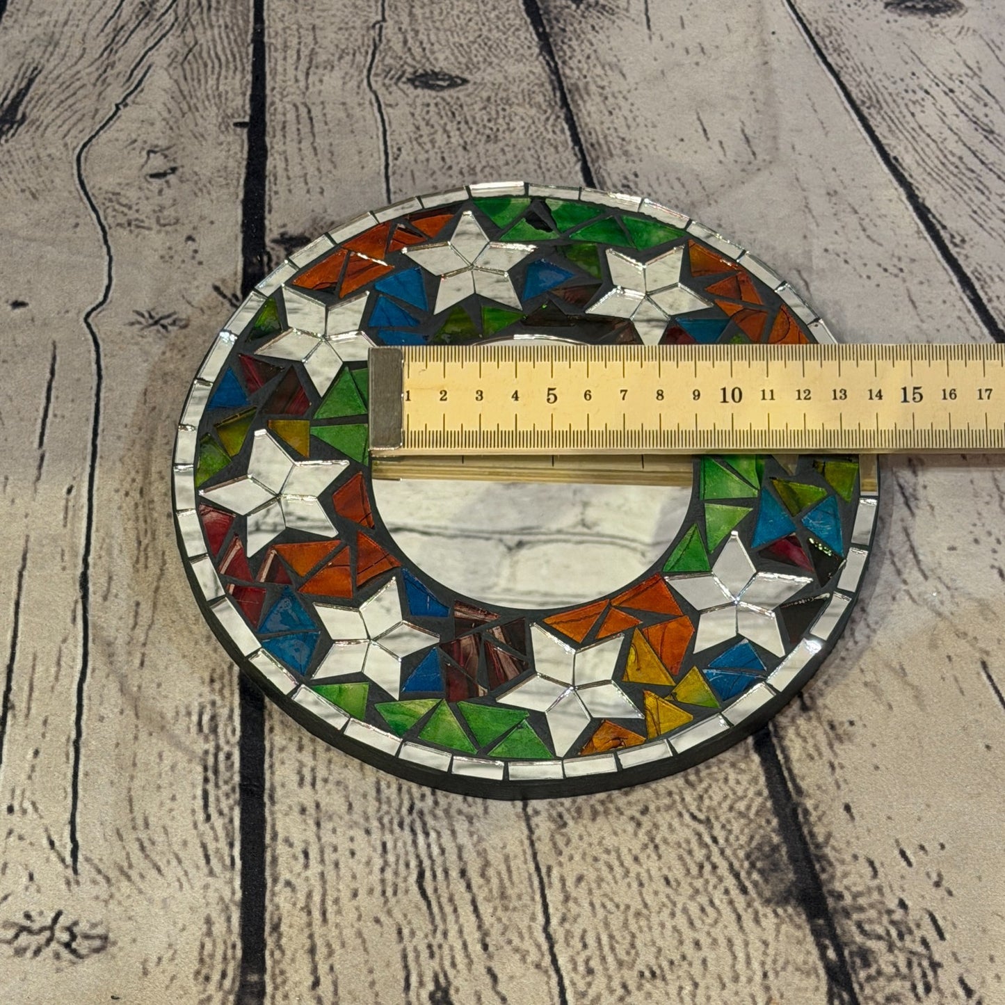 Rainbow Star Black Mosaic Tile Wall Mirror 20cm x 20cm 8 Inches Handmade5