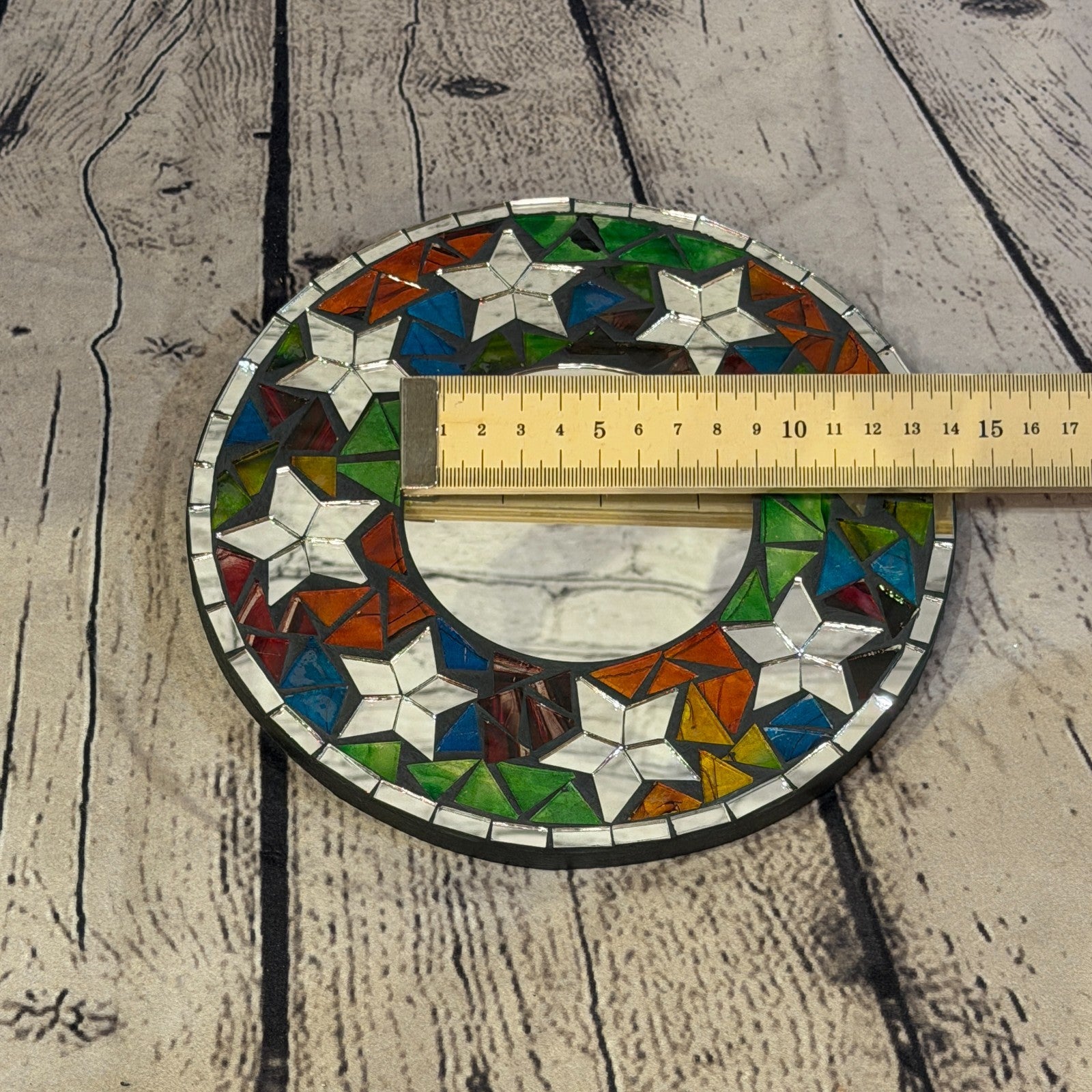 Rainbow Star Black Mosaic Tile Wall Mirror 20cm x 20cm 8 Inches Handmade5
