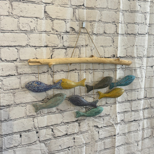 50cm x 30cm Multicolored Fish Drift Wood Coastal Ocean Bathroom Decoration0
