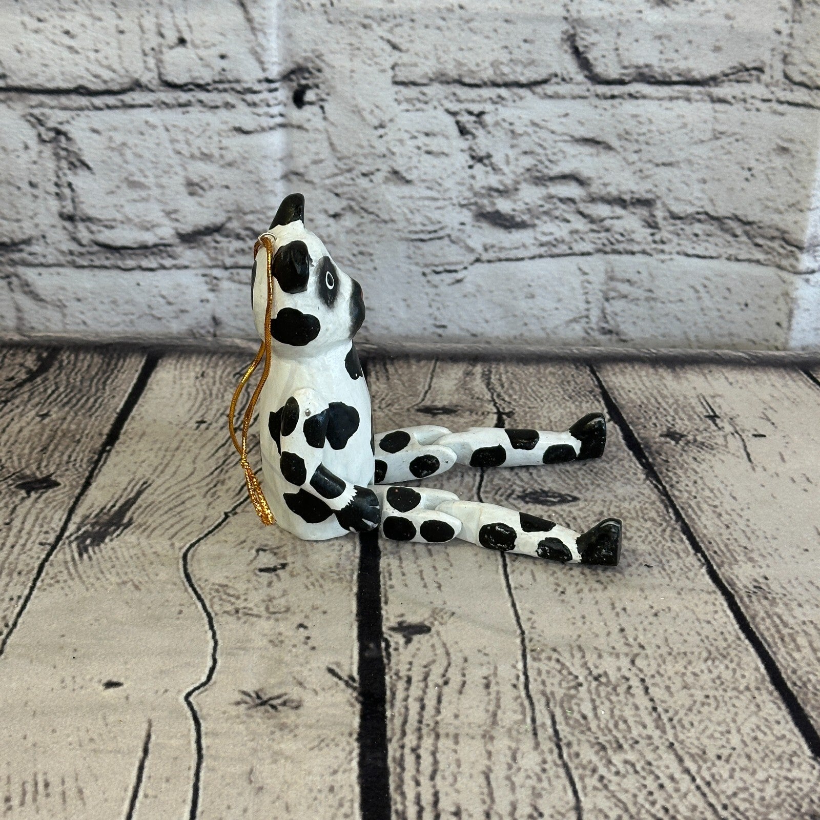 10cm Dotted Panda Sitting Animal, Wooden Shelf Ornament Handmade and Fairtrade3