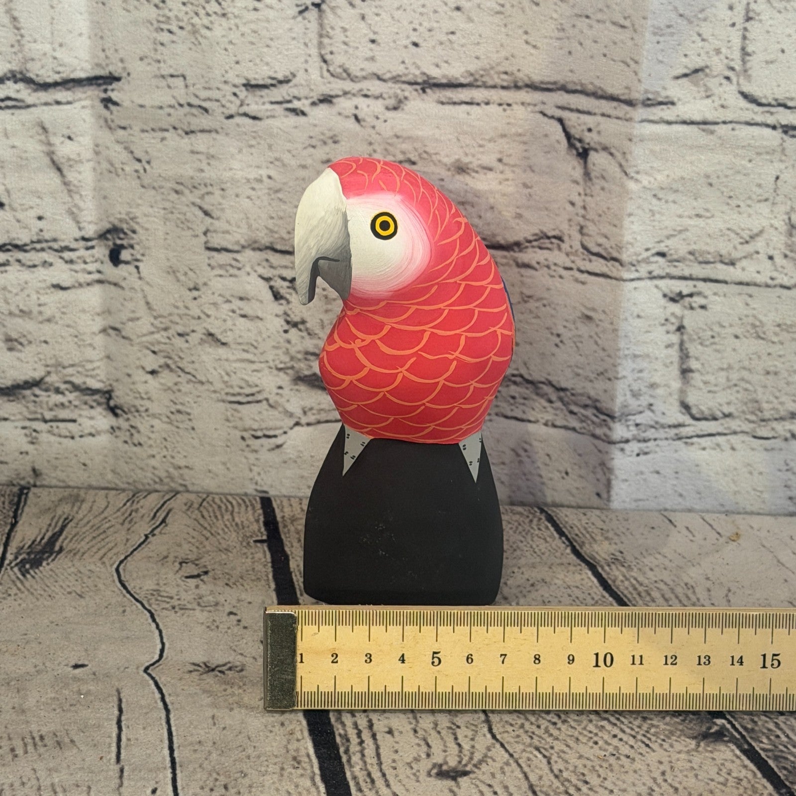 15cm Bright Red Parrot Bird Ornament Statue Fair Trade Hand Made Carved Wood6