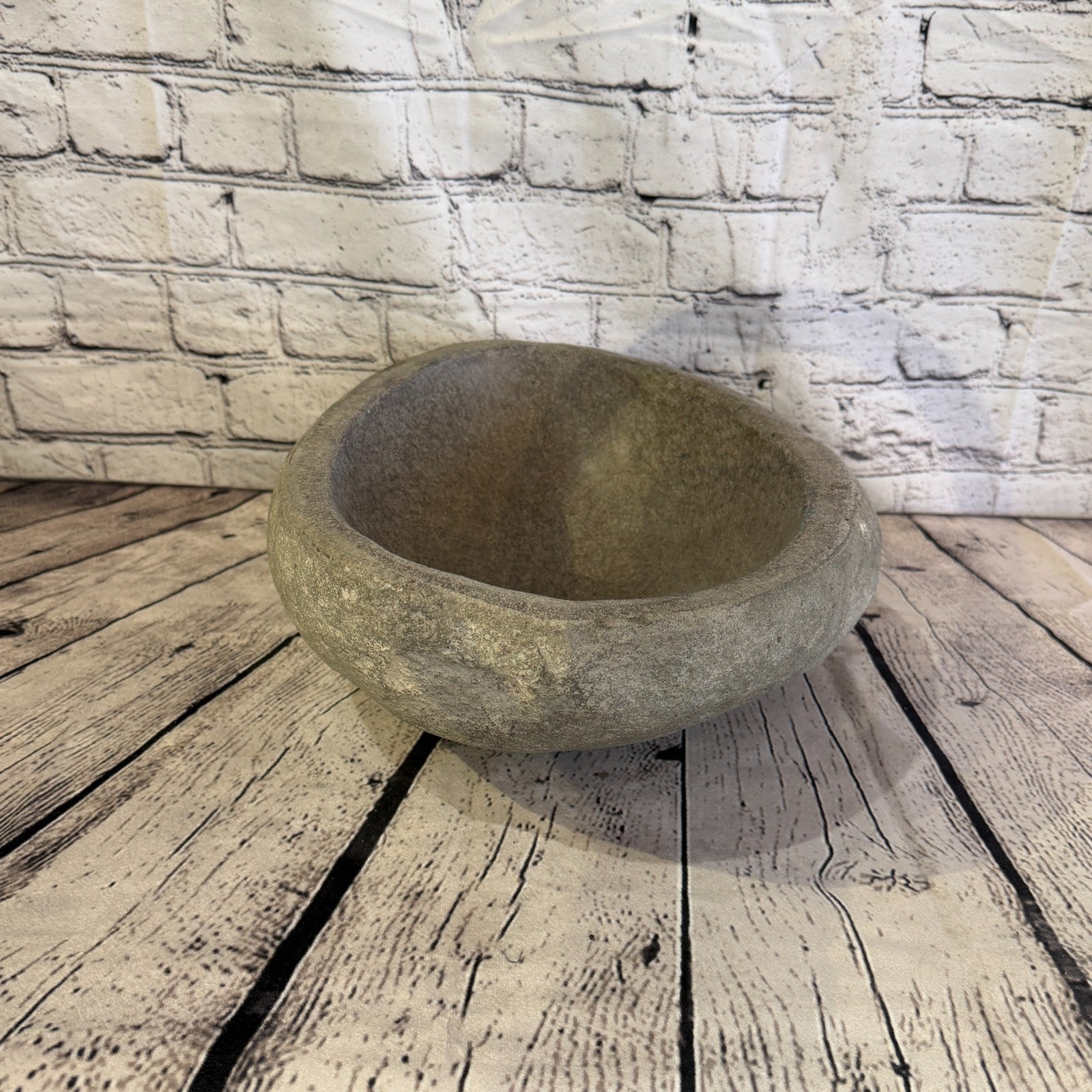 35cm x 25cm Wash Basin Bathroom Counter Top Washing River Stone Bowl Sink No 331