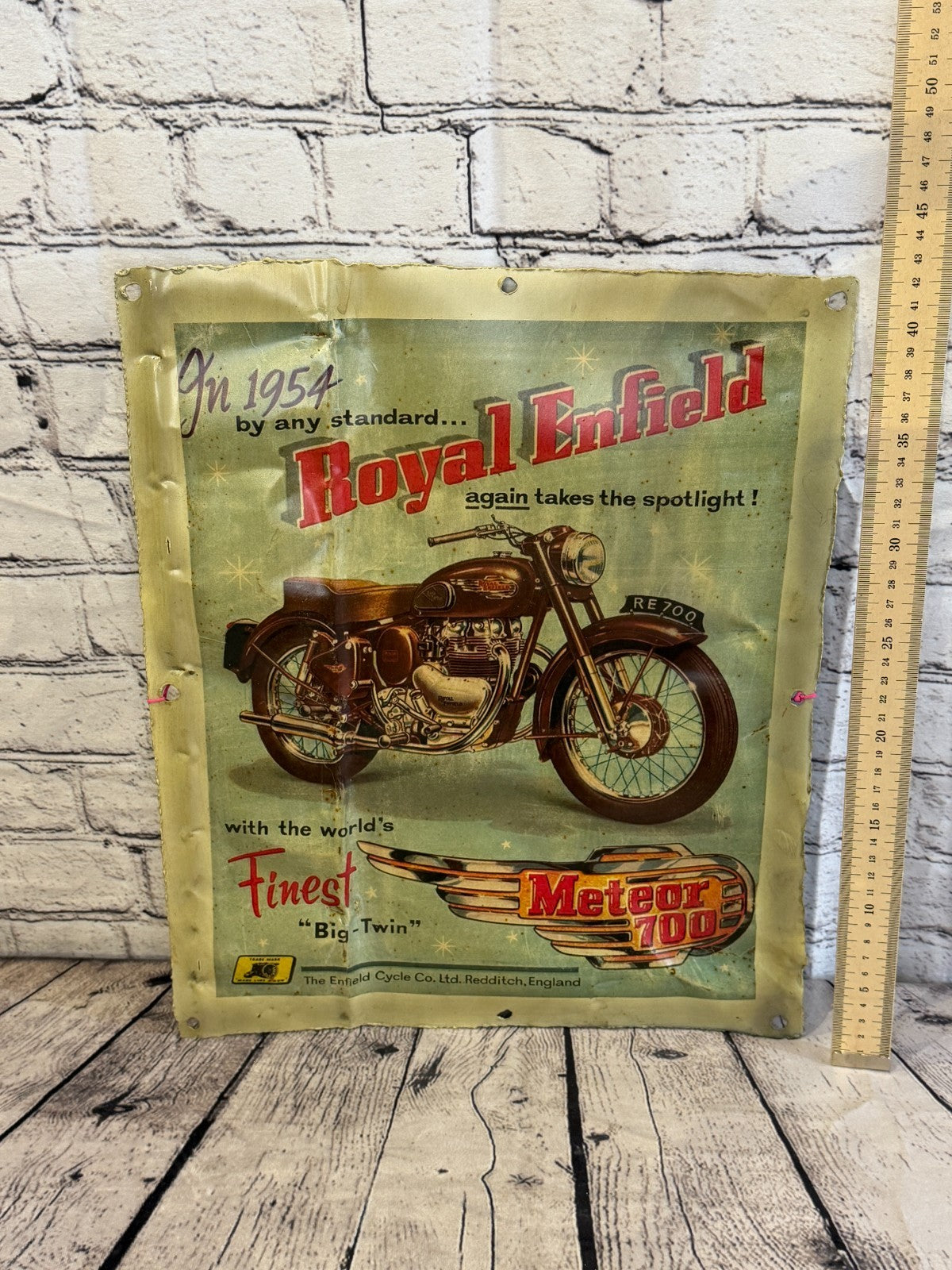 Royal Enfield Bike Poster Advert Wall Plaque 42cm x 36cm Vintage Retro Tin Sign4