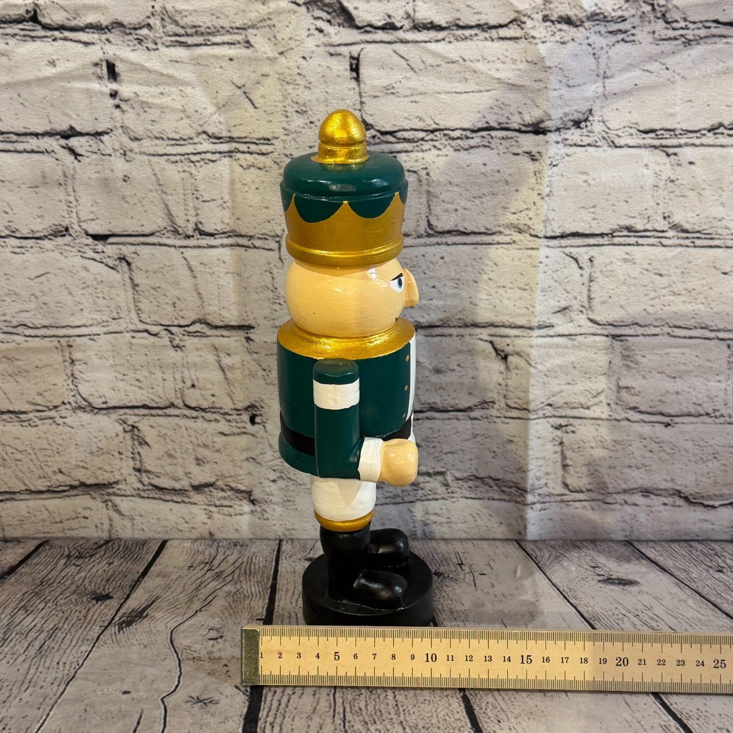30cm Green Top Hat Nut Cracker Soldier Handcrafted Wood Xmas Christmas Ornament7