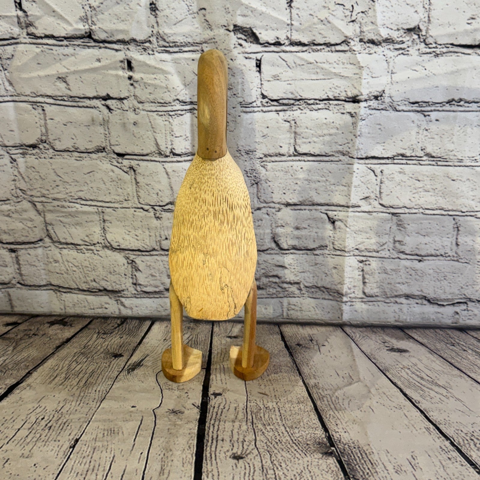 Swan Neck 30cm Tall Wooden Smooth Duckling Baby Duck Bamboo Root Fairtrade5