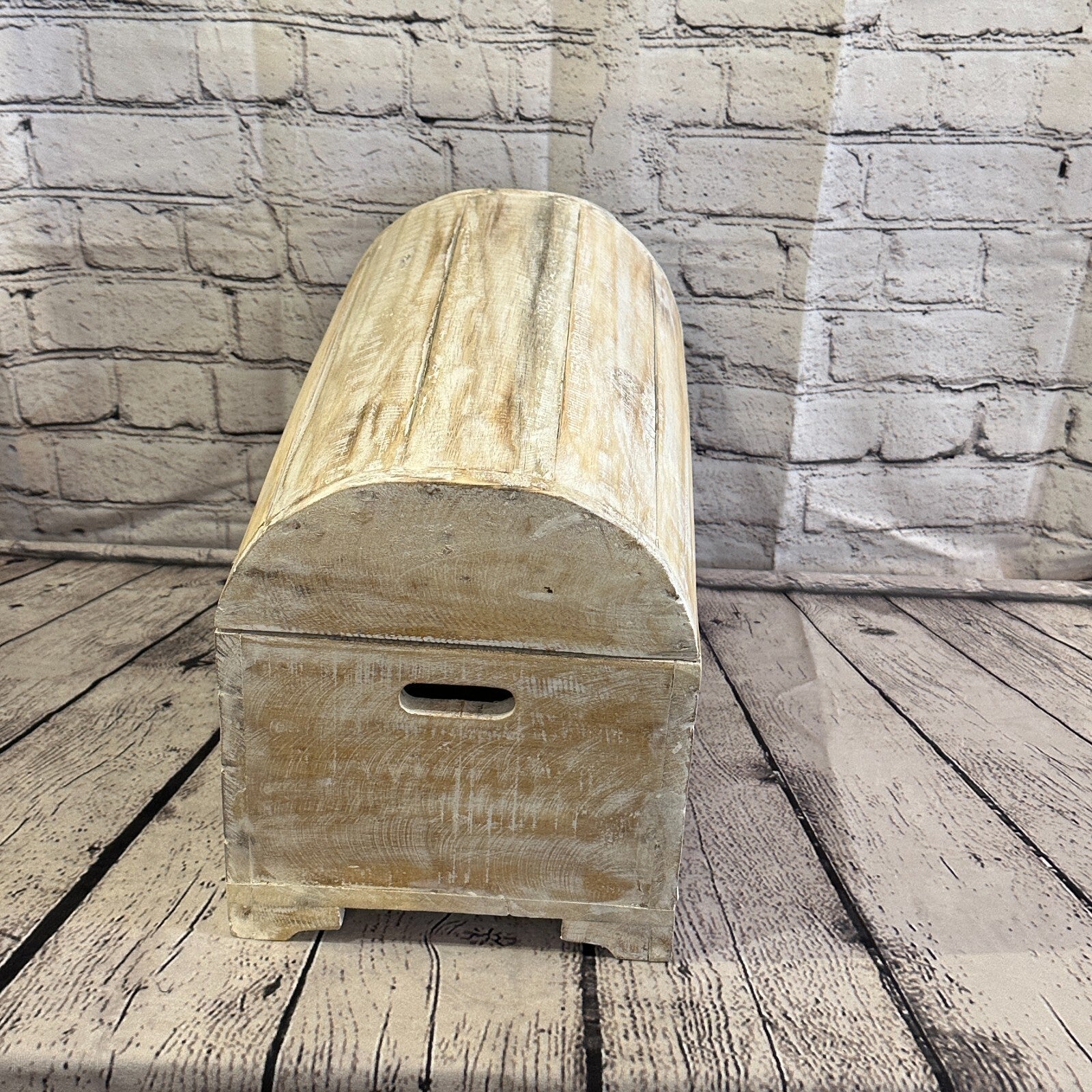 40cm x 28cm x 22cm White Home Wood Box Wooden Chest Storage Craft Handles Lid3