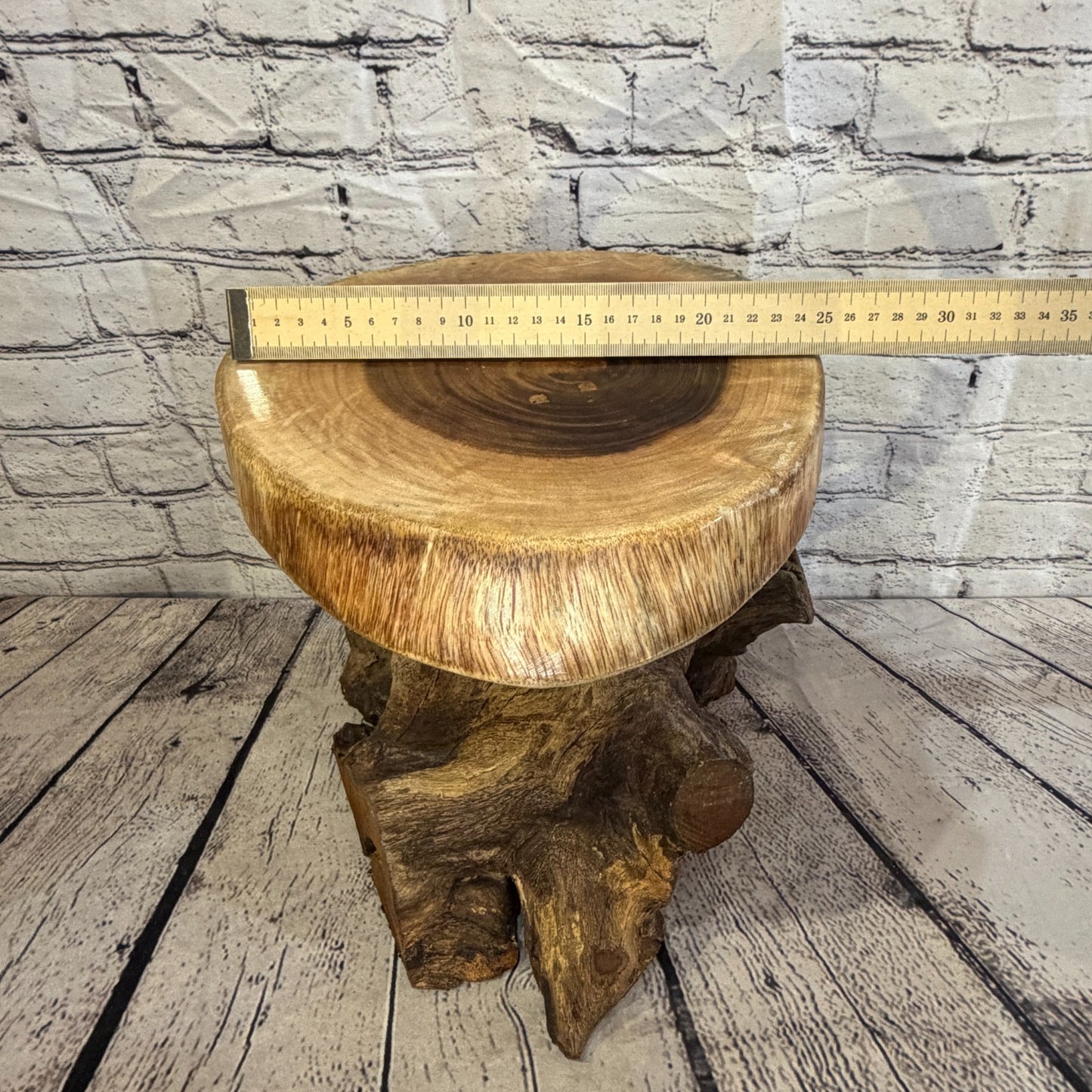 30cm x 25cm Wooden Coffee Root Sculpture Garden Teak Root Ornament Carved No 86