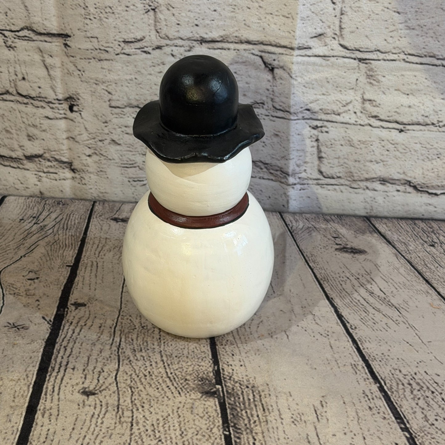 20cm x 12cm Black Top Hat Snowman Handcrafted Wood Xmas Christmas Ornament4