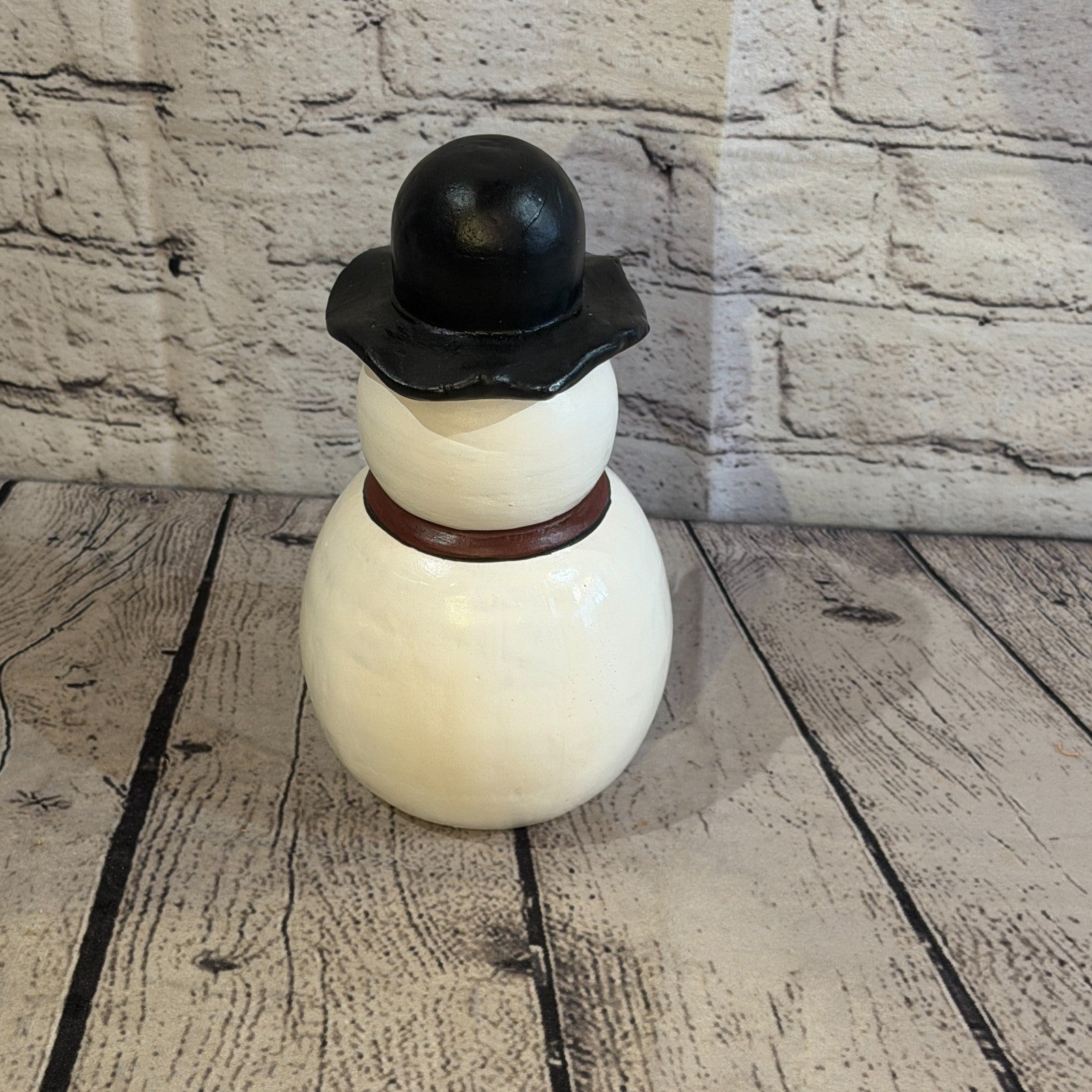 20cm x 12cm Black Top Hat Snowman Handcrafted Wood Xmas Christmas Ornament4