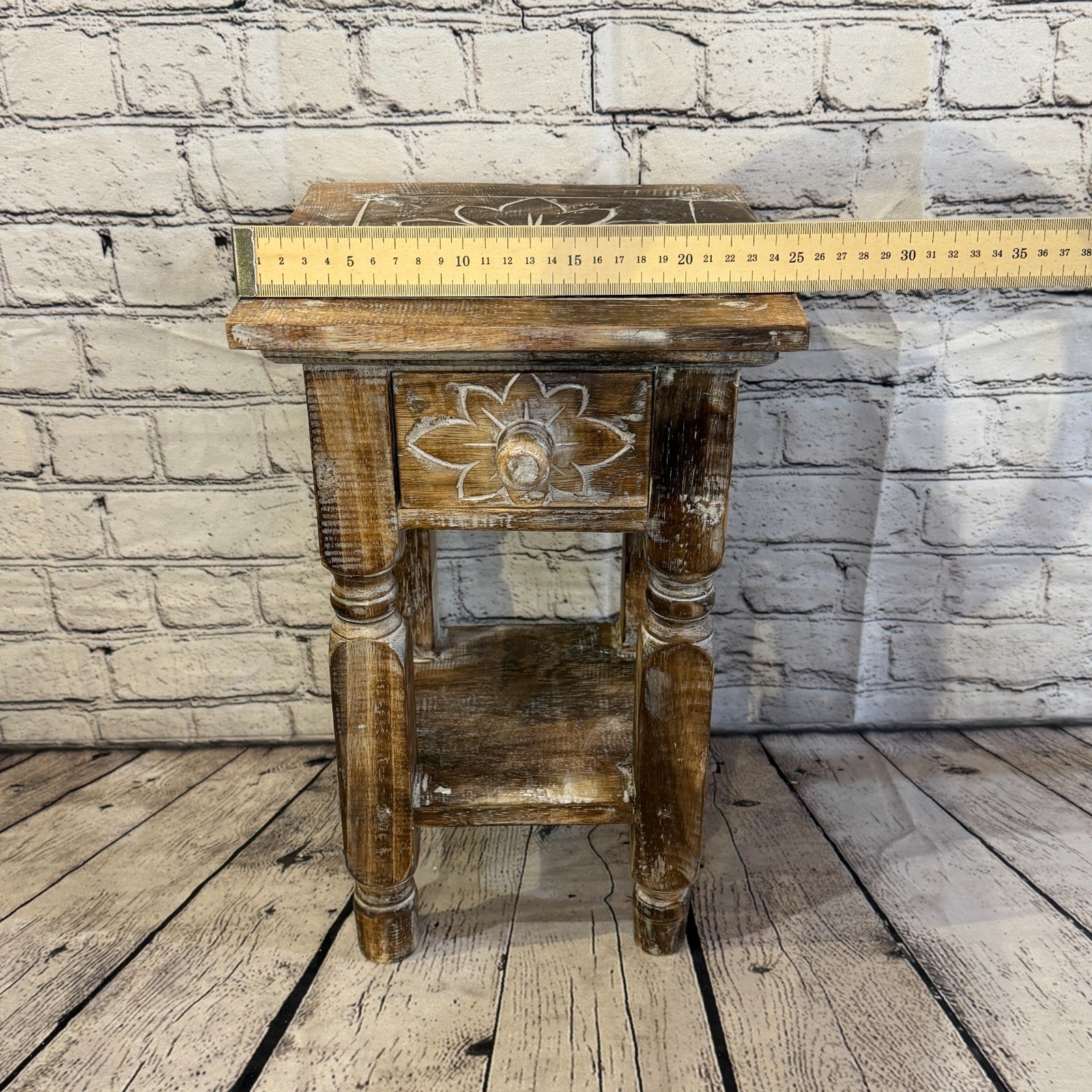 40cm x 27cm Brown Table  Wooden Side Cabinet Living Hallway Storage Furniture6