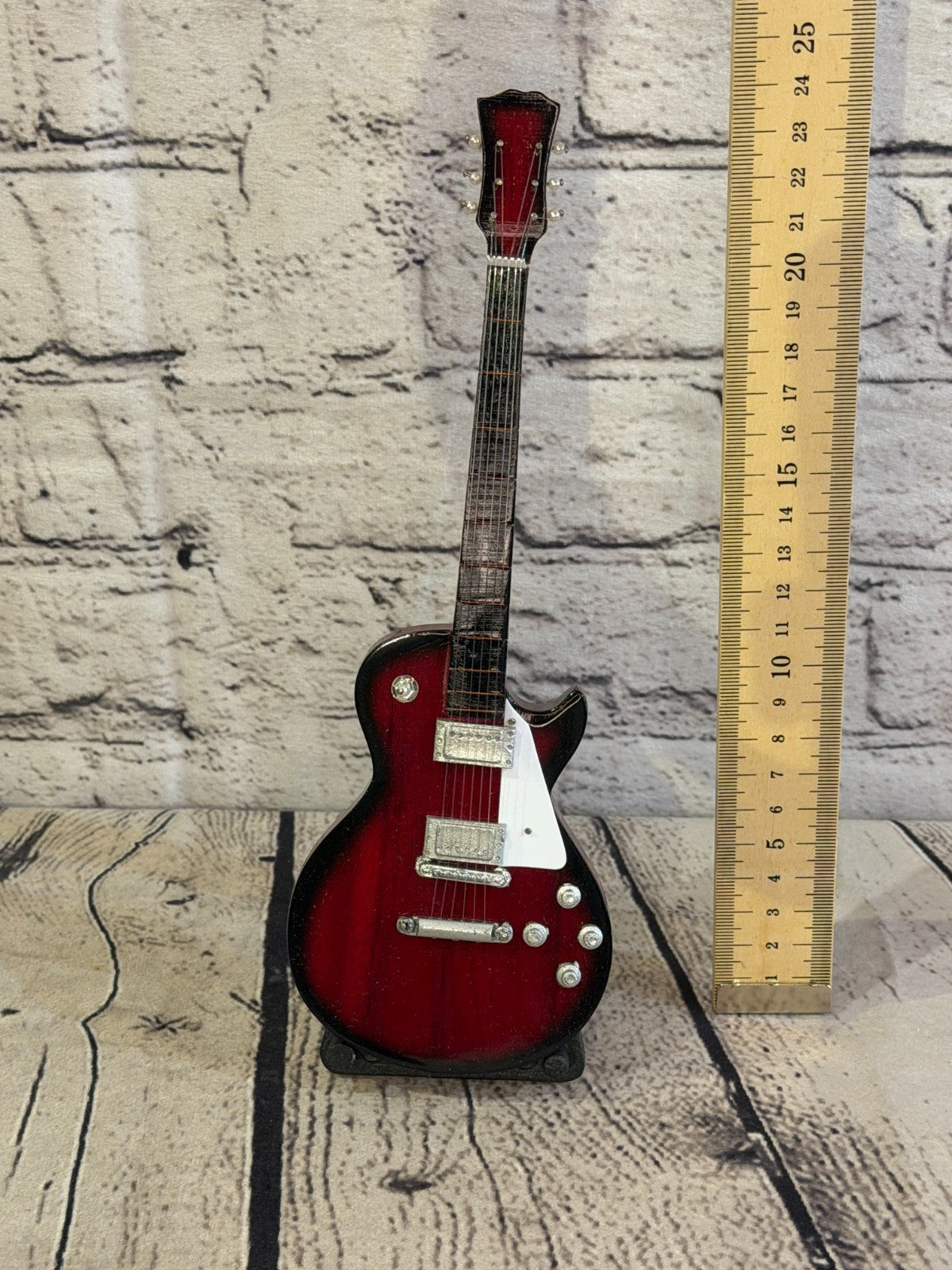 Miniature 25cm Guitar on Stand Band Gift Display Design 55
