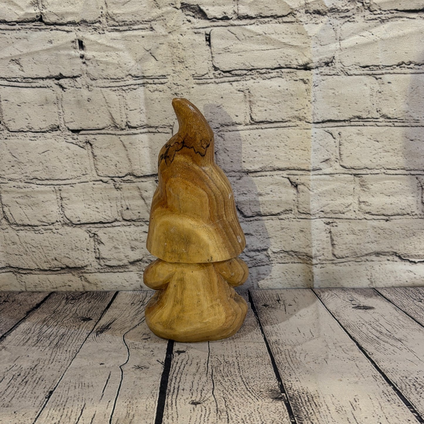 Gonk Dwarf Of The Woods 30cm Hand Carved Wizard Tree Trunk Wood Fairtrade4