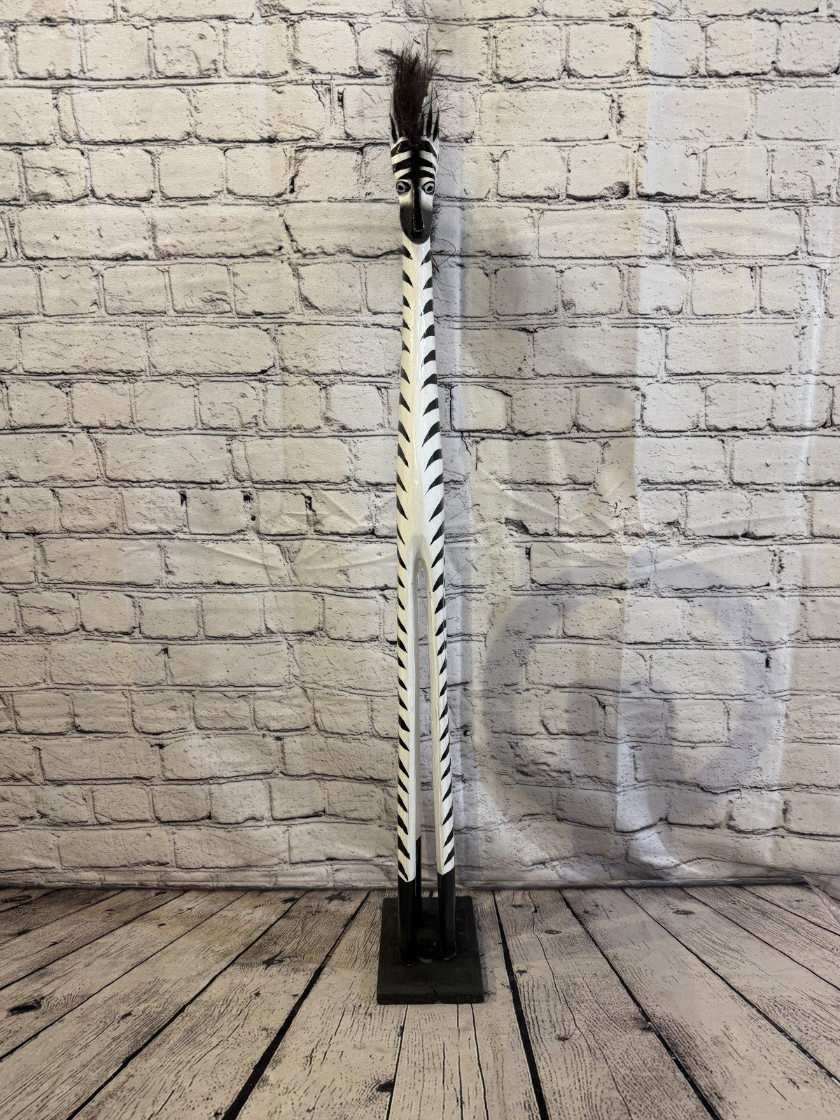 80cm Painted Wooden Zebra Standing Single Carved Solid Wood Zebra Handmade1