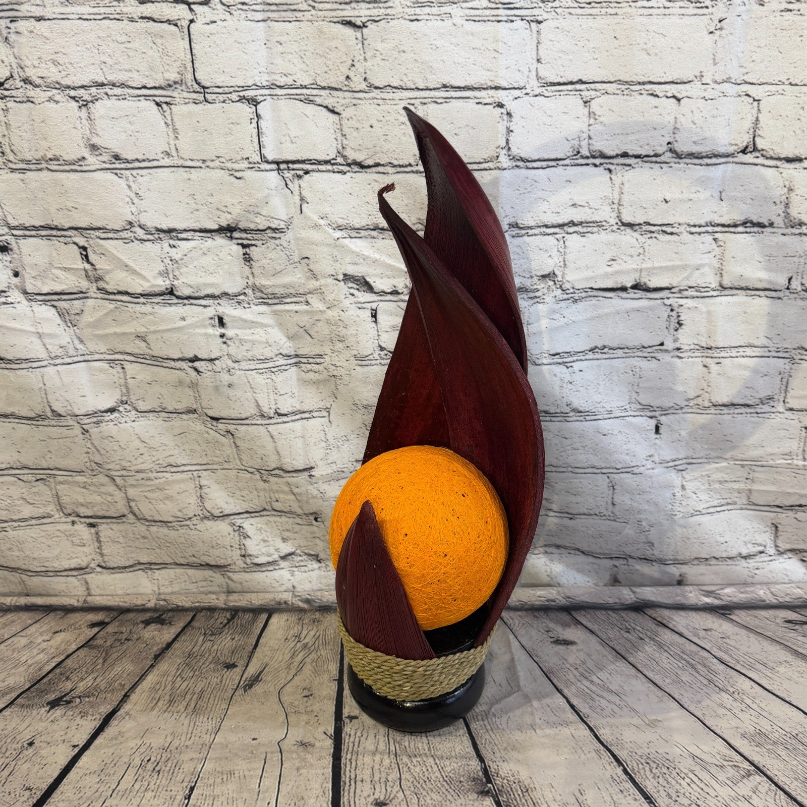 Orange Light Red Natural 55cm Tall Leaf Lamp Twist LED UK Mains Plug Design 60