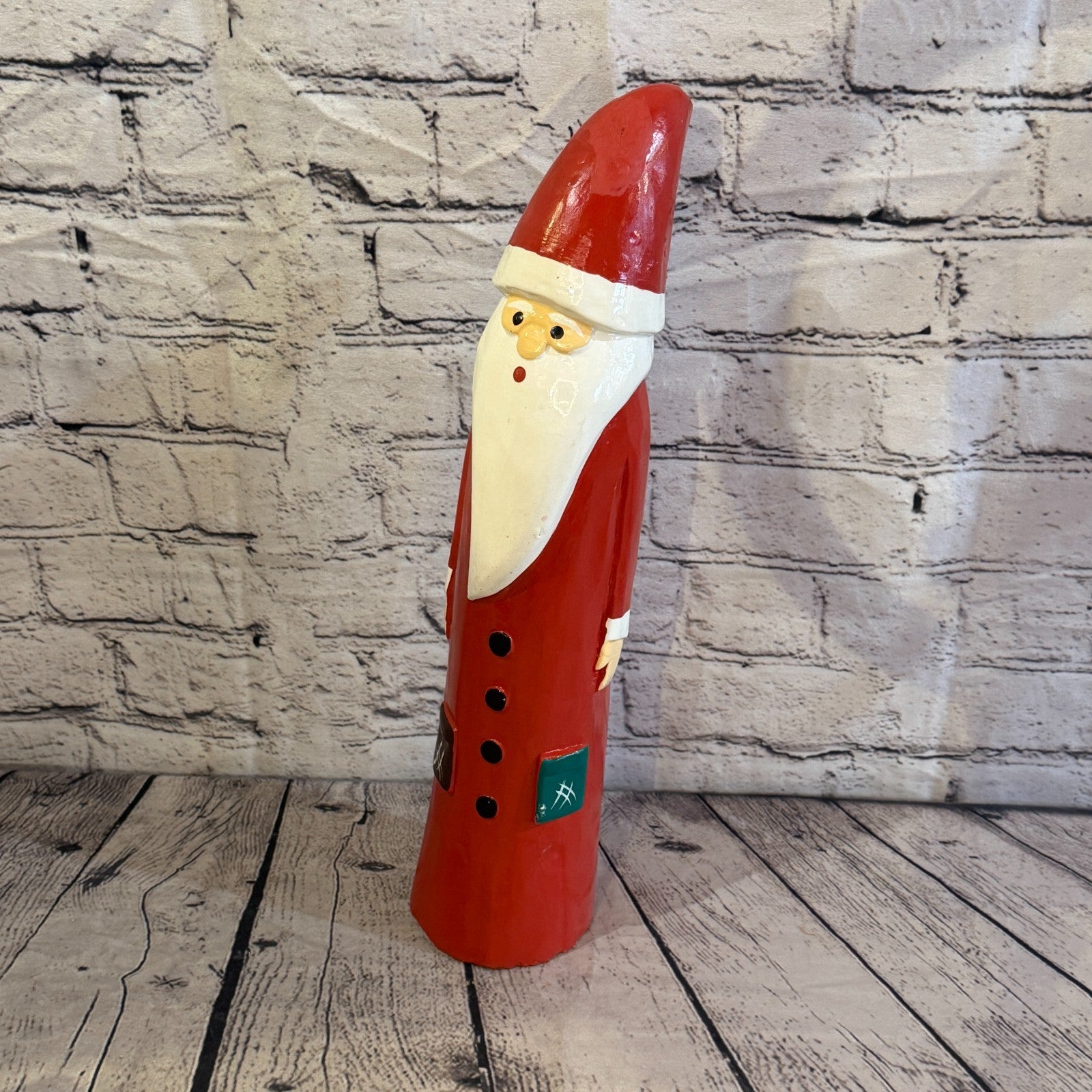 40cm x 10cm Santa Claus Father Christmas Handcrafted Wood Xmas Ornament0