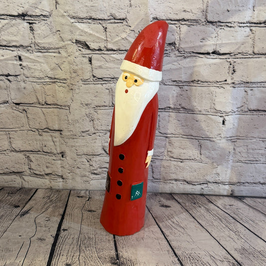 40cm x 10cm Santa Claus Father Christmas Handcrafted Wood Xmas Ornament0