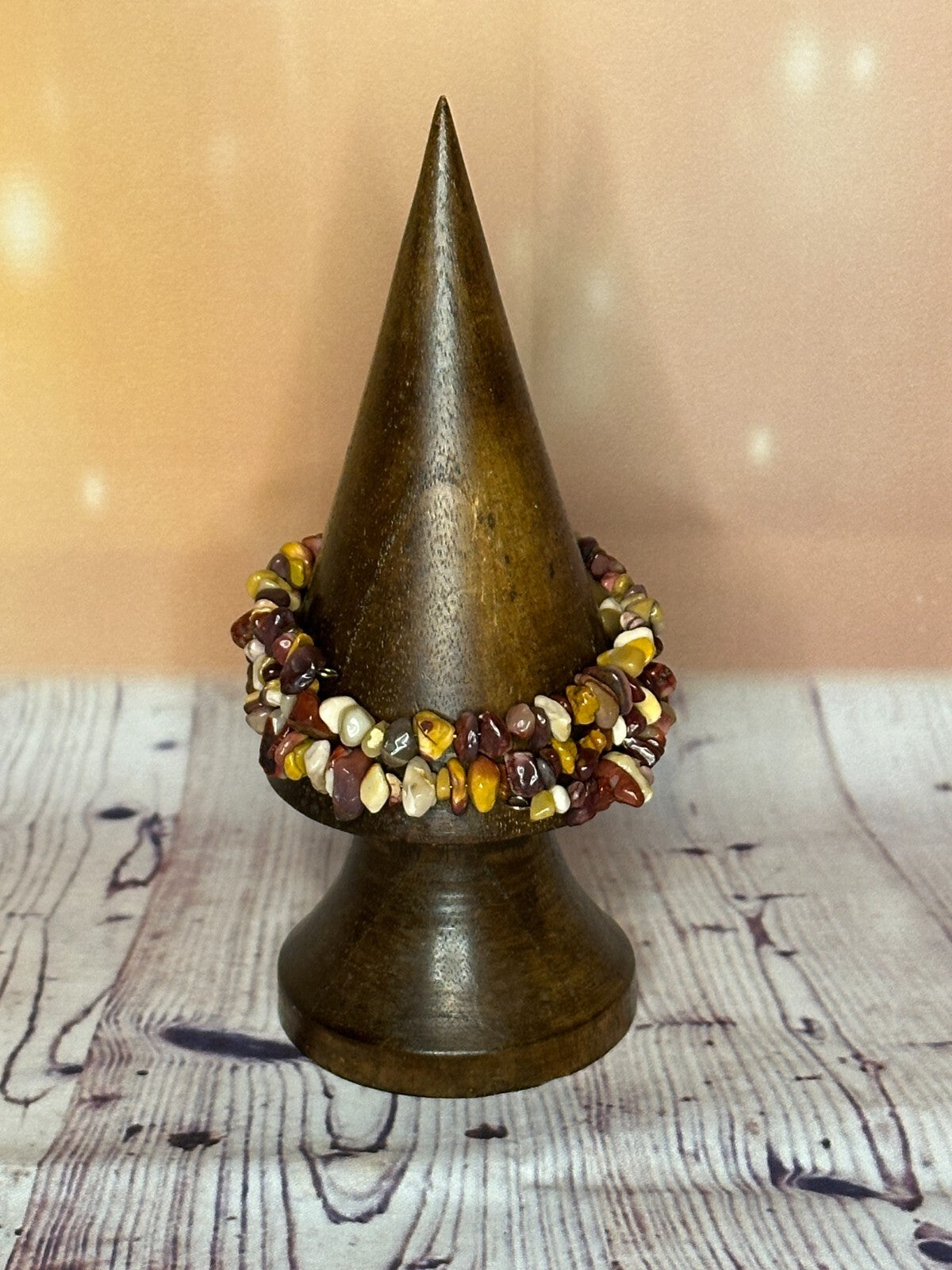 Mookaite Jasper Semi Precious Stone Chip Memory Wire Bracelets For A Adult Wrist1