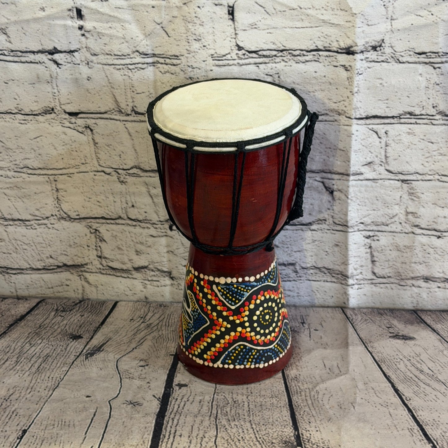 25cm Painted Djembe Drums Musical Instrument Hand Made Fair Trade Dot Painted0