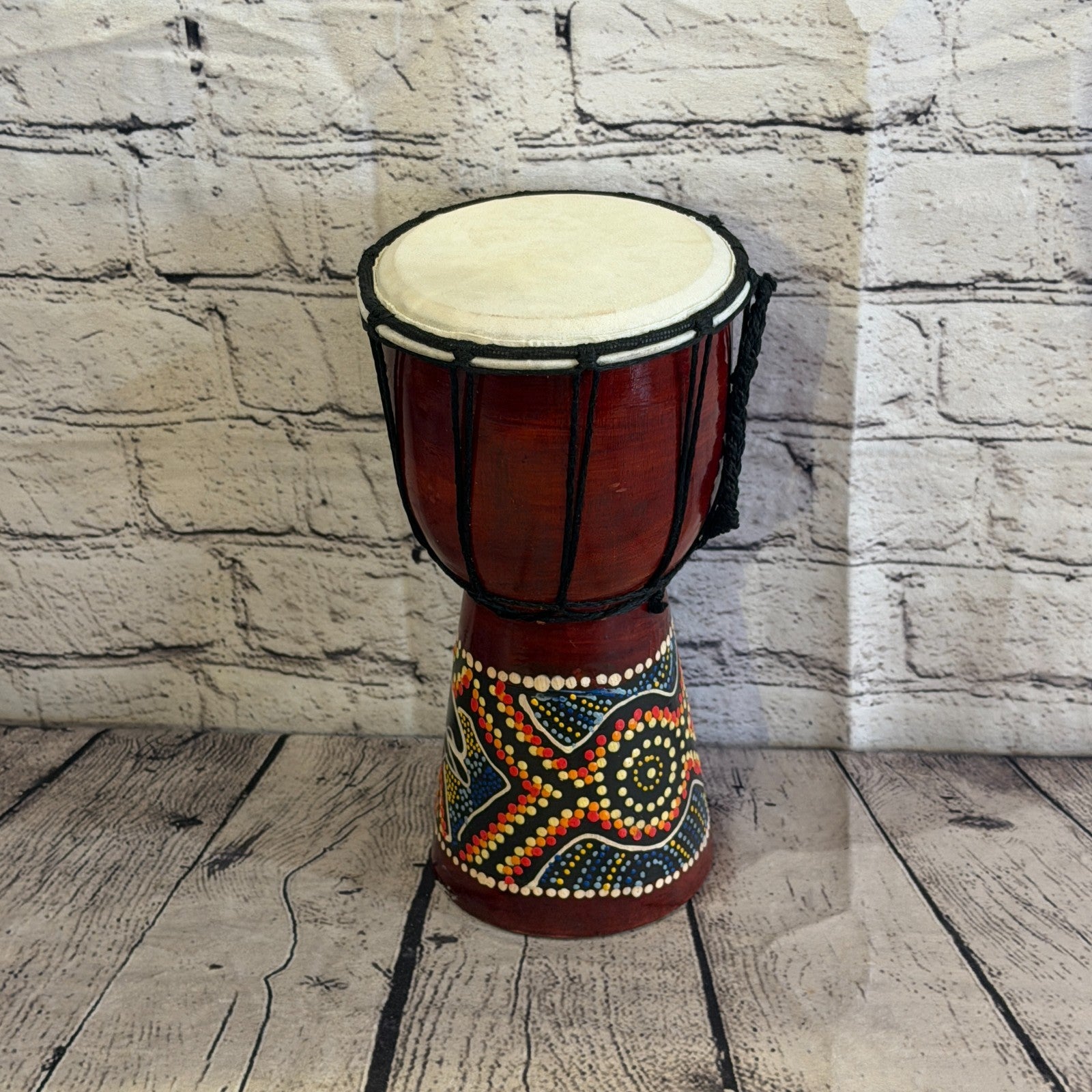 25cm Painted Djembe Drums Musical Instrument Hand Made Fair Trade Dot Painted0
