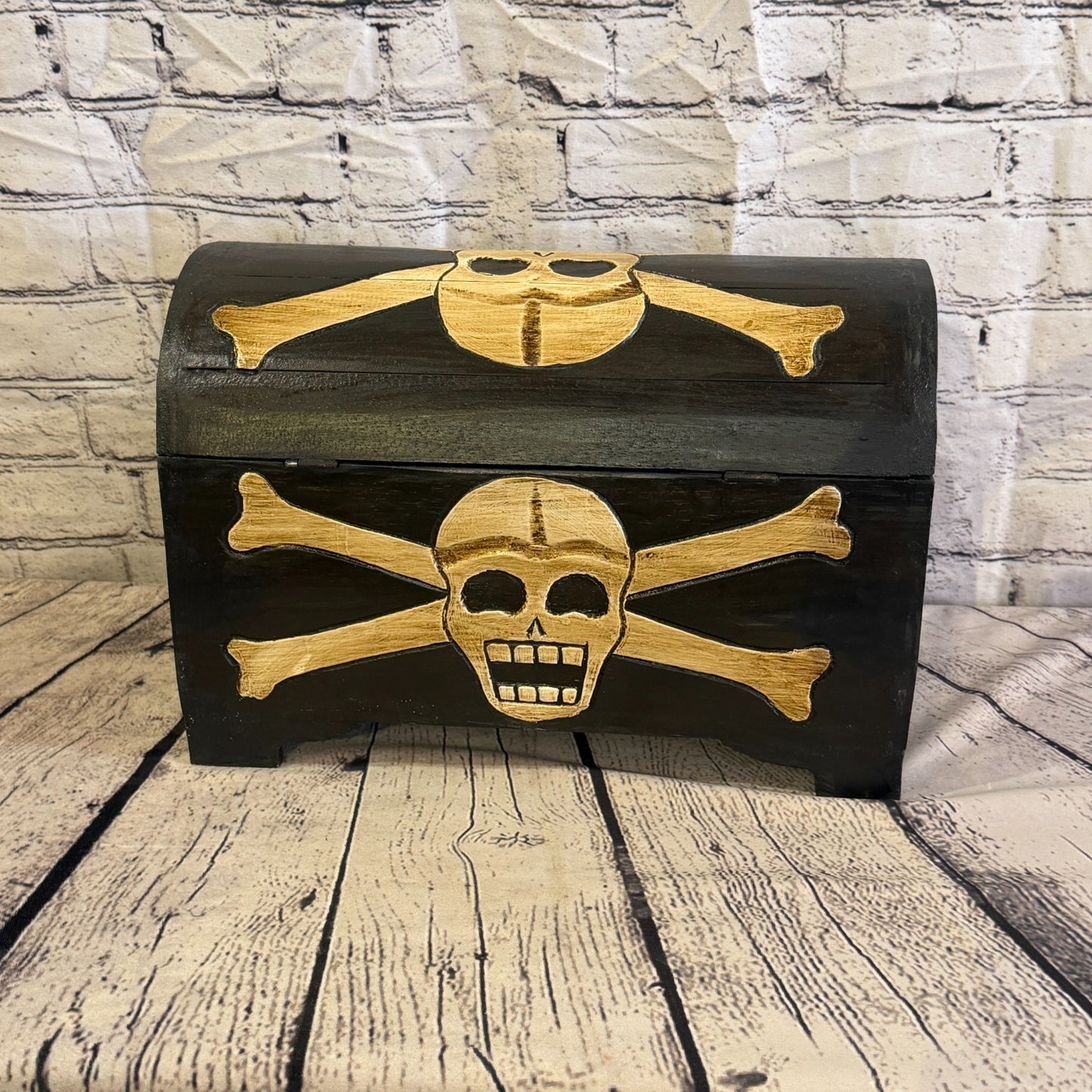 40cm x 30cm x 20cm Wood Gothic Pirate Chest Skull Coffin Jewellery Trinket Box4