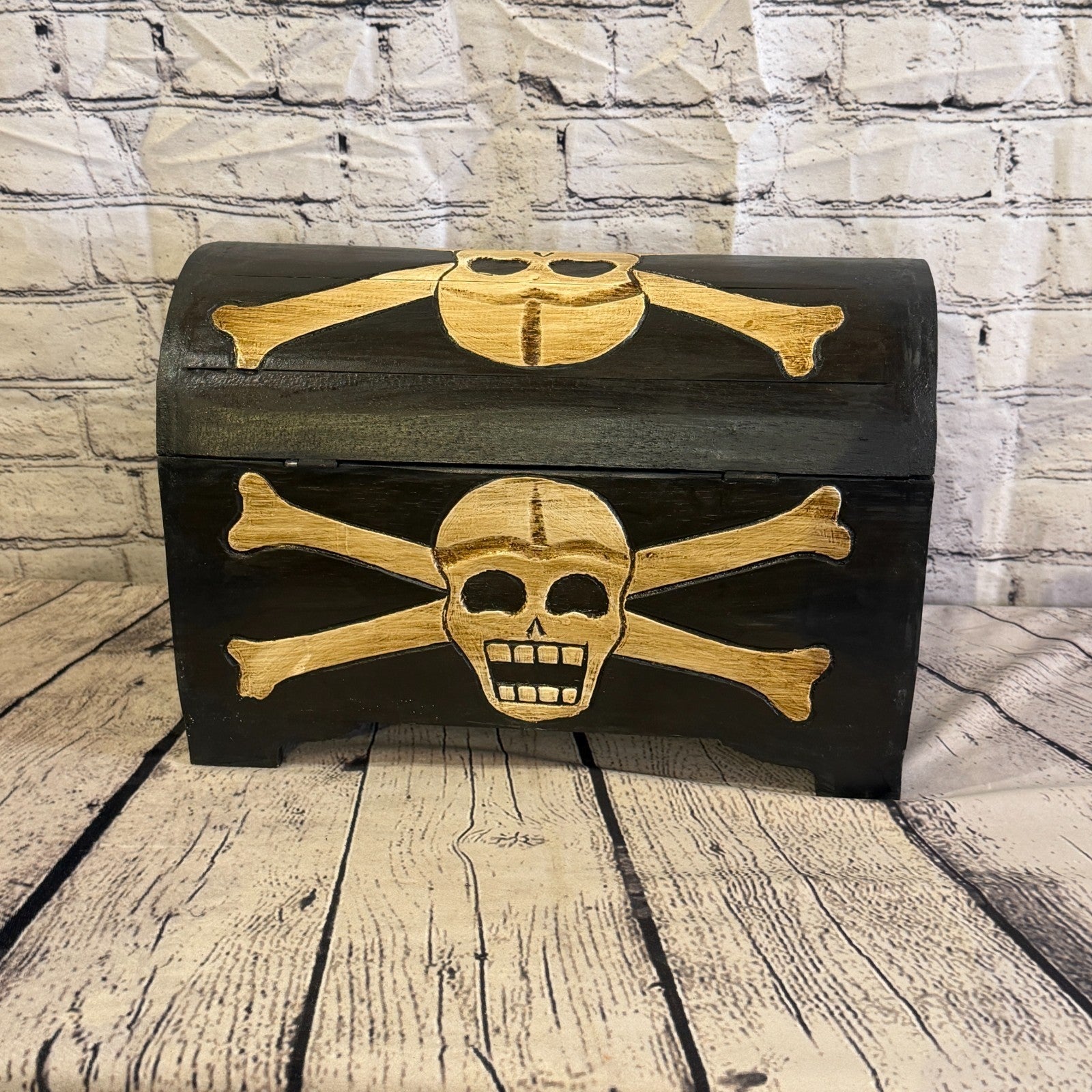 40cm x 30cm x 20cm Wood Gothic Pirate Chest Skull Coffin Jewellery Trinket Box4