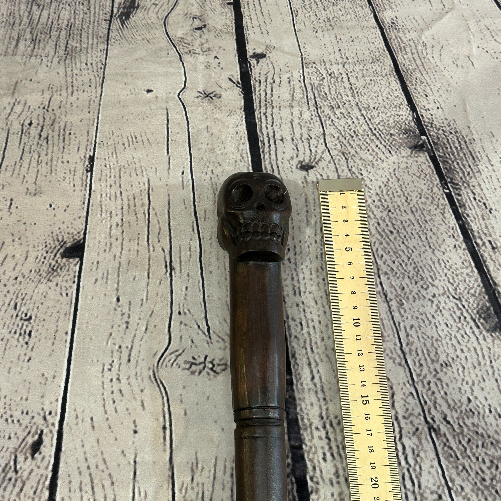 Skull Head 90cm Tribal African Walking Stick Cane Hand Carved Dark Wood9