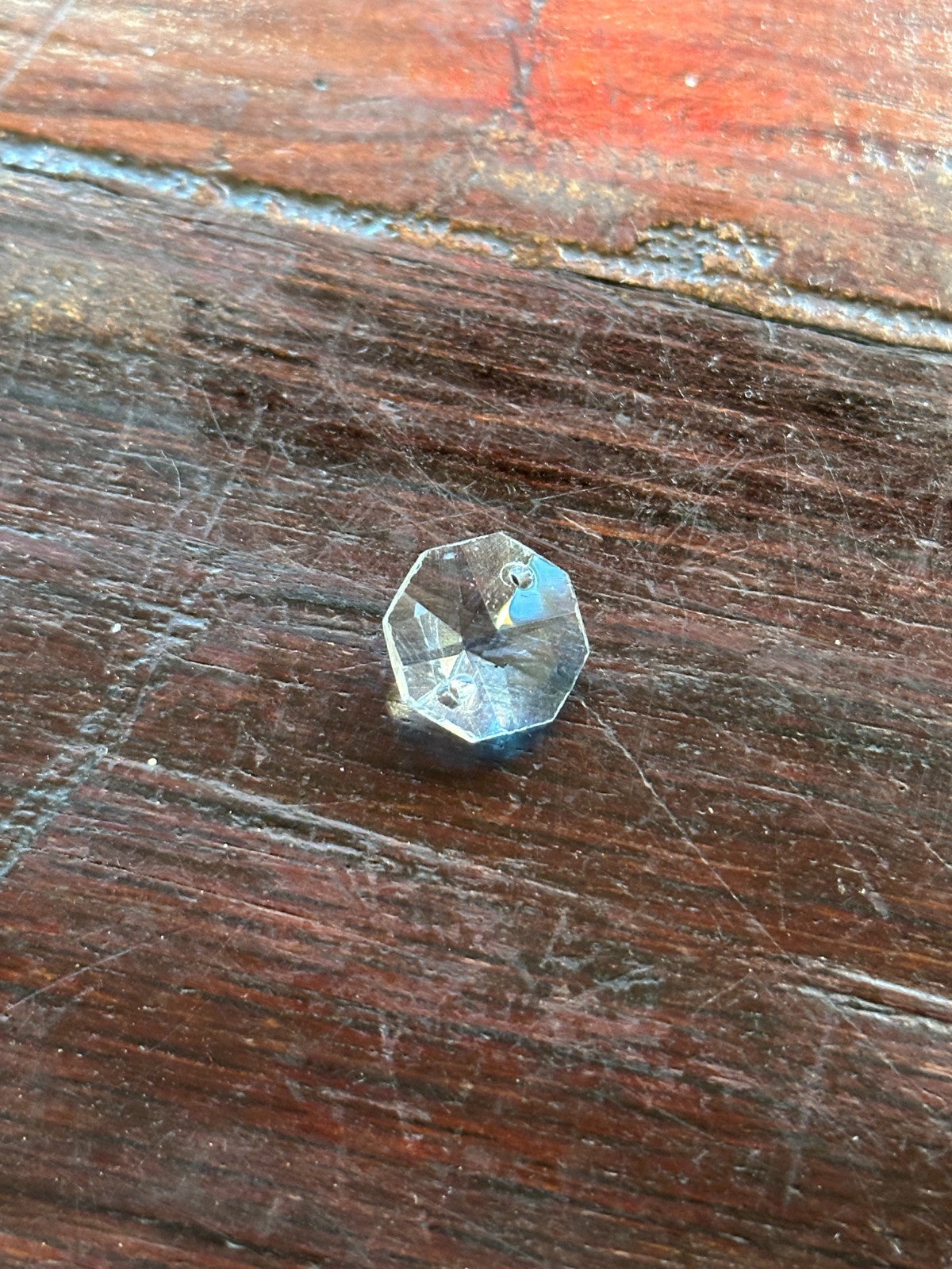 20 2 Hole Crystal Clear Glass Faceted Sun Catcher Cut Drop Pendant 1.5cm x 1.5cm1