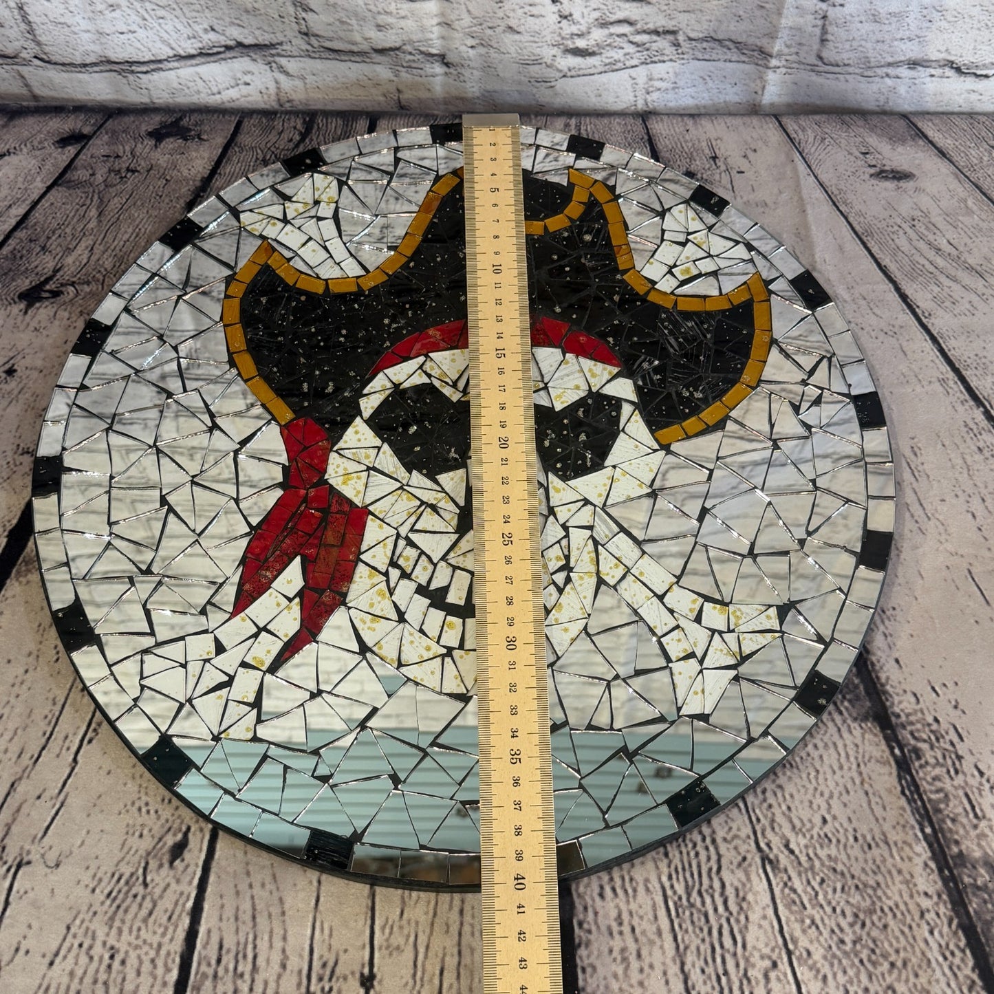 Skull & Cones Pirate Mosaic Tile Wall Mirror 40cm x 40cm 16 Inches Handmade New5