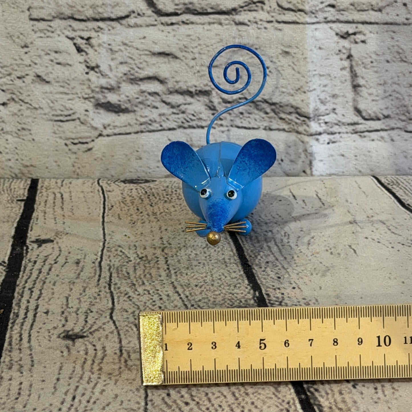 10cm x 8cm Small Colourful Blue Mouse Rat Metal Tin Standing Ornament Statue7