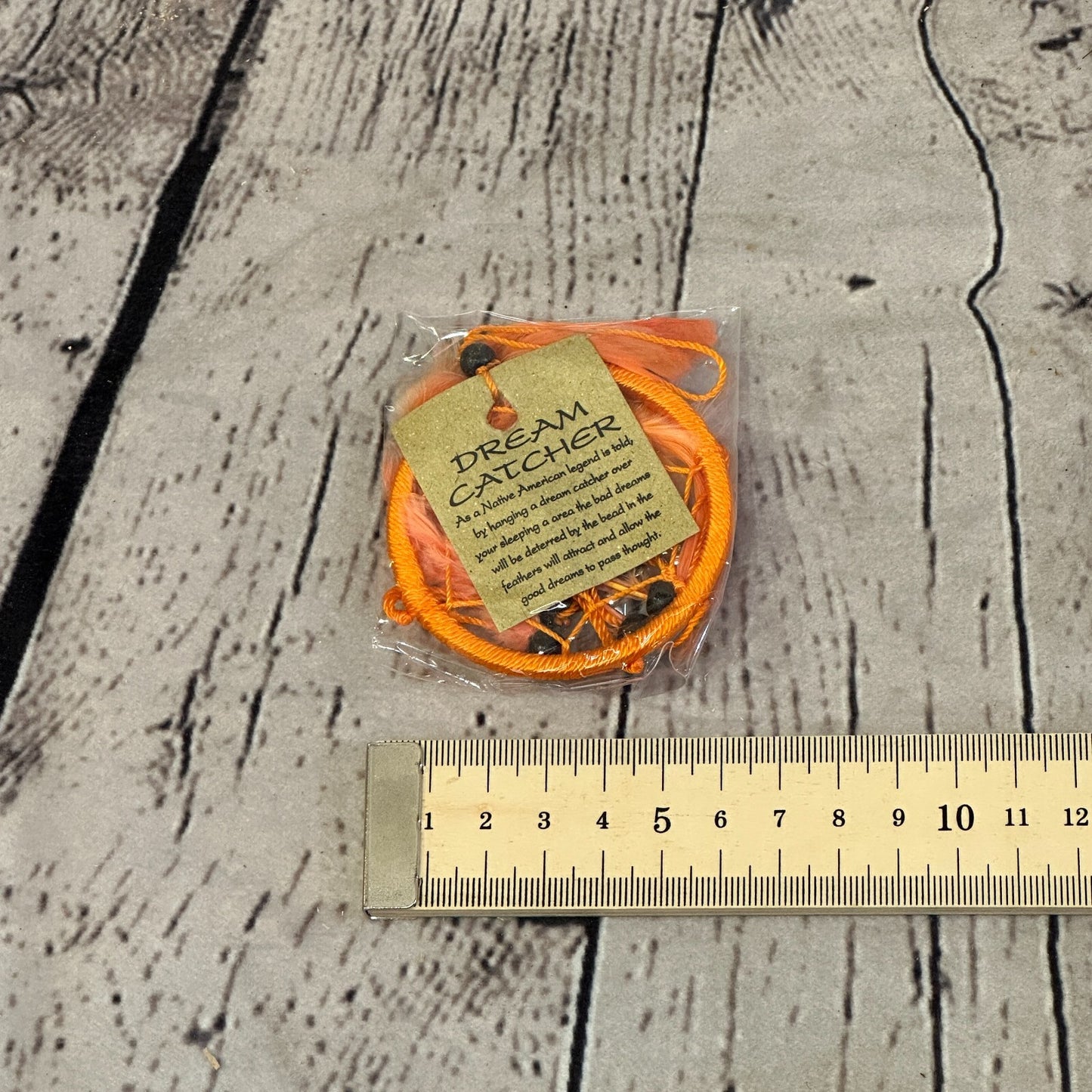 Orange Naturals Handmade Dream Catcher Feather Beads Ring For Home Car Décor3