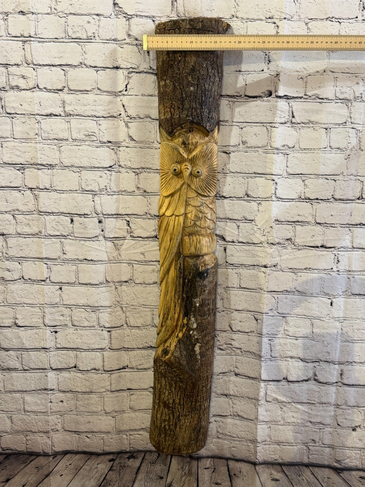 Owl Of The Woods 100cm Hand Carved Wizard Tree Trunk Wood Fairtrade3