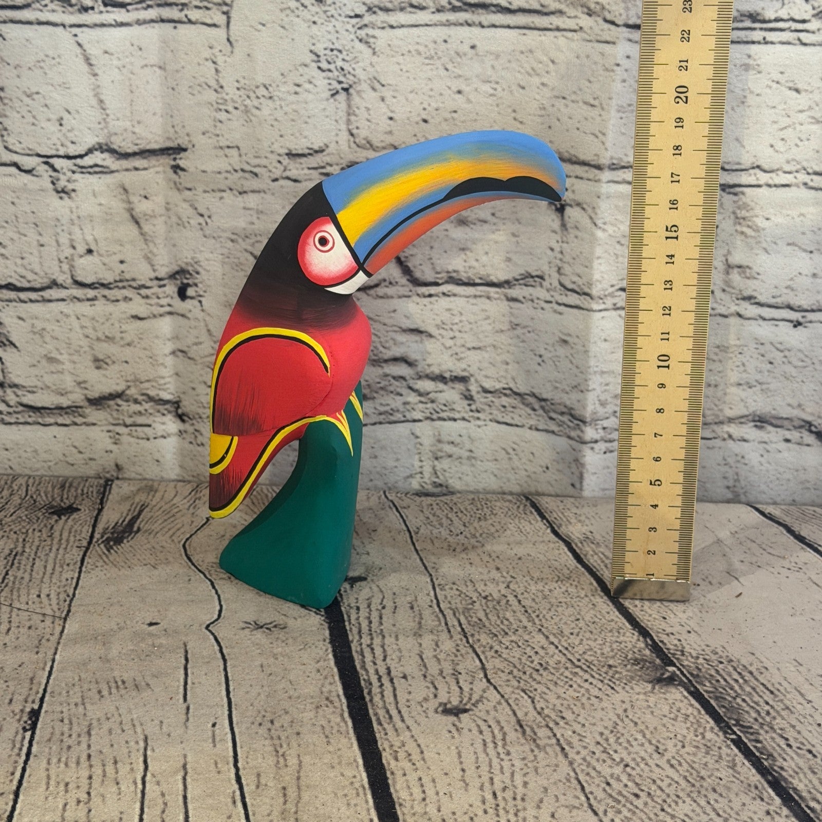 15cm Dark Red Toucan Bird Ornament Statue Fair Trade Hand Made Carved Wood6