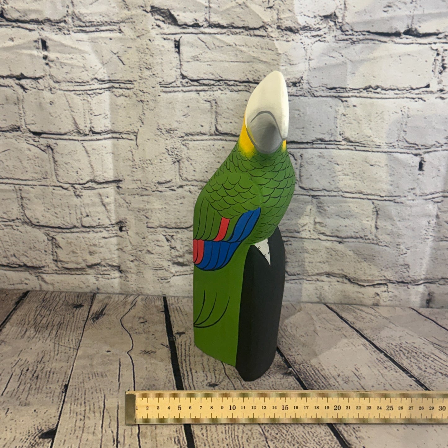 30cm Bright Green Toucan Bird Ornament Statue Fair Trade Hand Made Carved Wood8