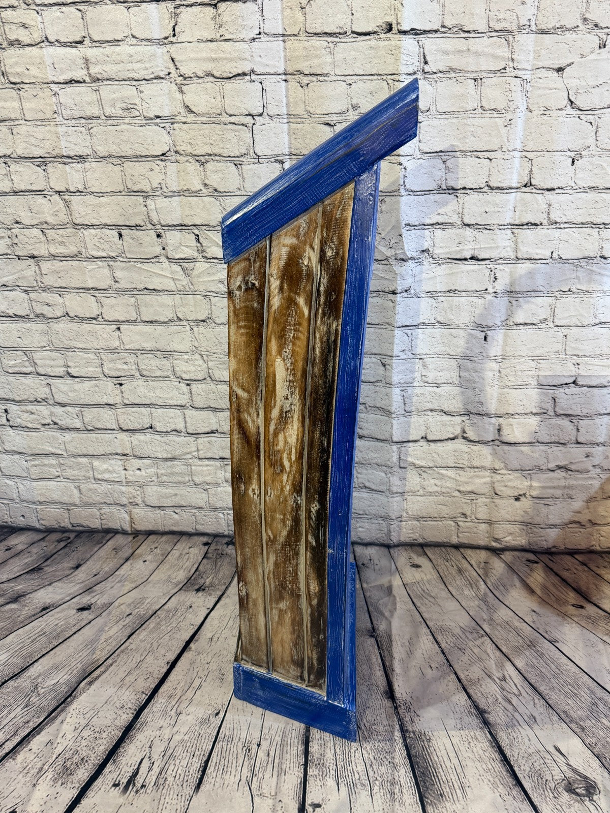 60cm x 30cm x 22cm Blue Boat Shelf Wooden Cabinet Living Hall Storage Furniture3