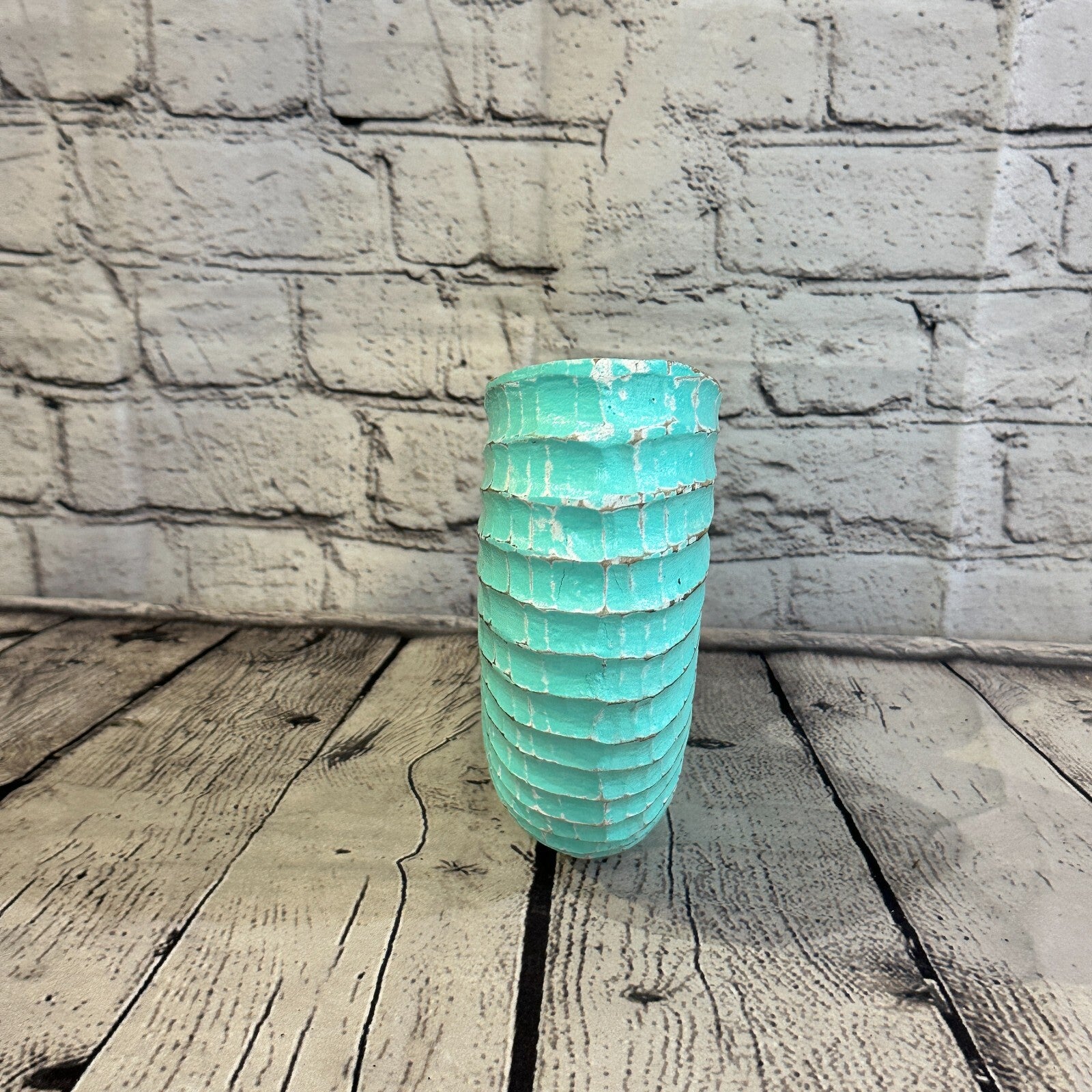 25cm Green Shabby Nautilus Shell Ornament Decor Carved Light Wood Parcel Figure5