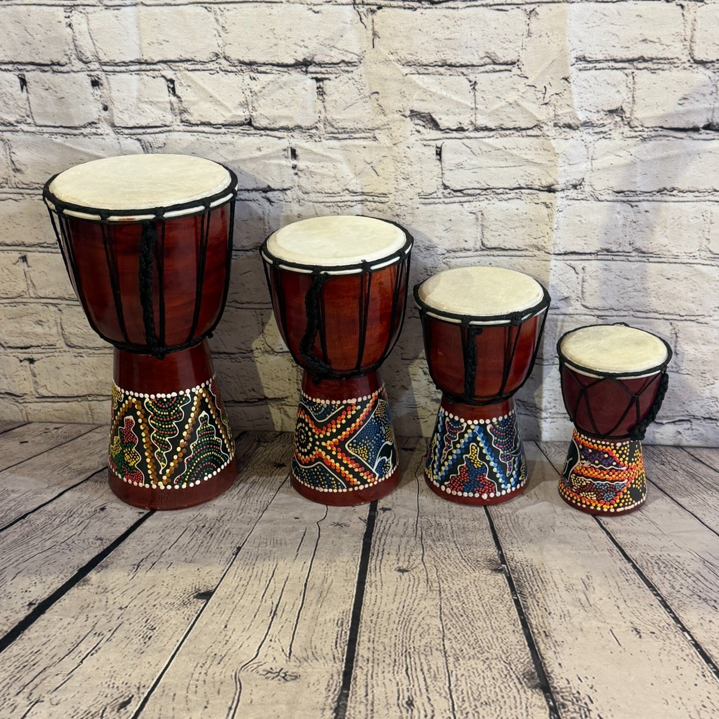 15cm Painted Djembe Drums Musical Instrument Hand Made Fair Trade Dot Painted7