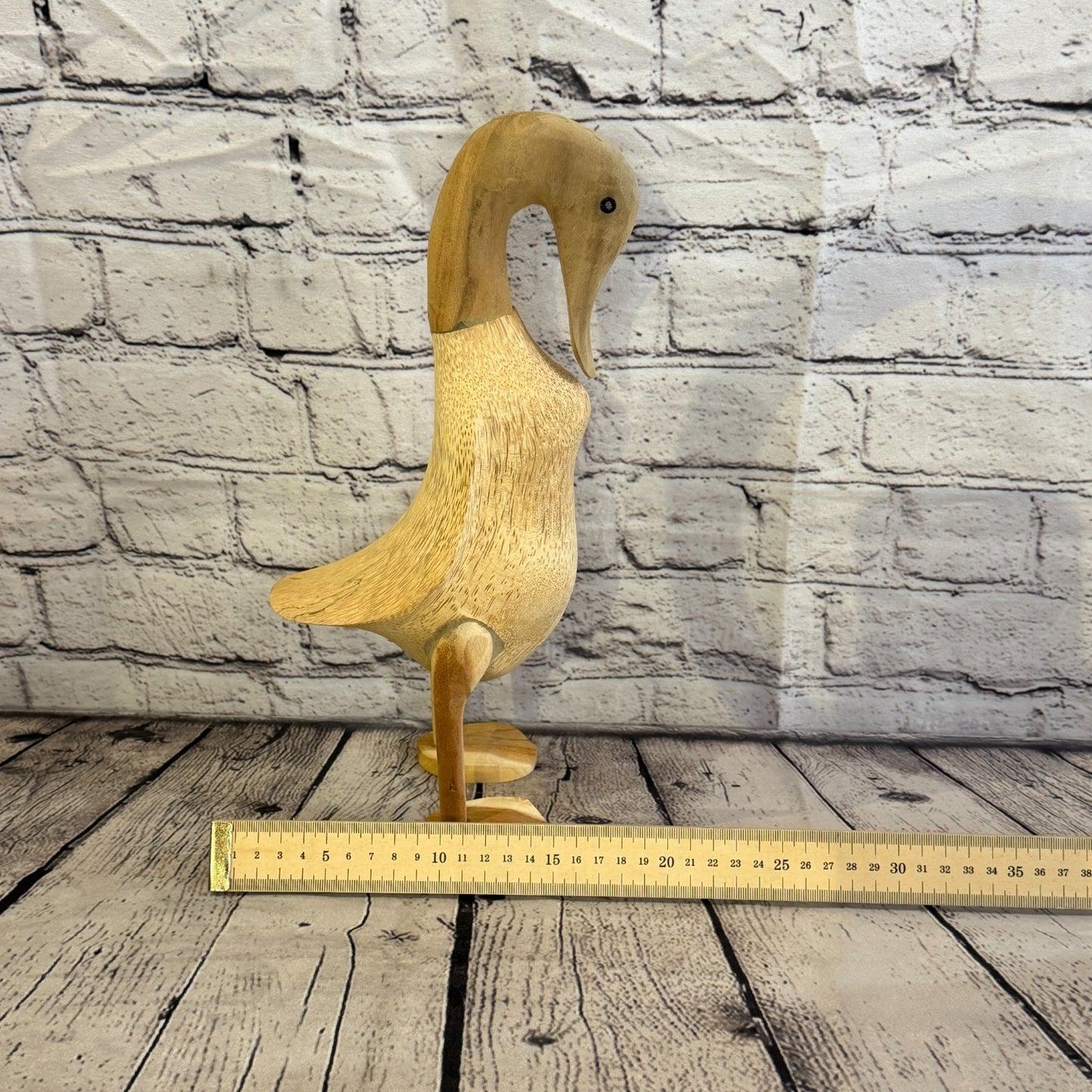 Swan Neck 30cm Tall Wooden Smooth Duckling Baby Duck Bamboo Root Fairtrade7