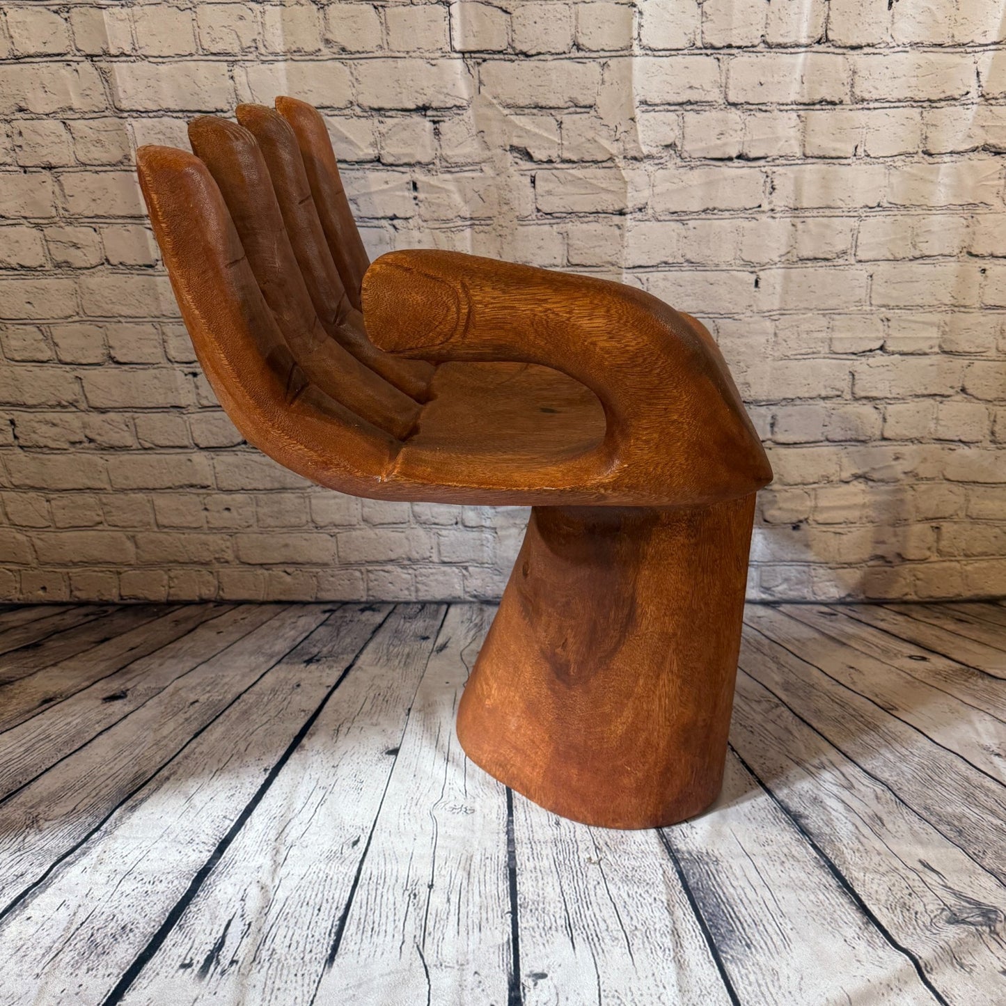 70cm x 40cm x 35cm Right Hand Indonesian Carve Hand Chair Wood Carving Sculpture3