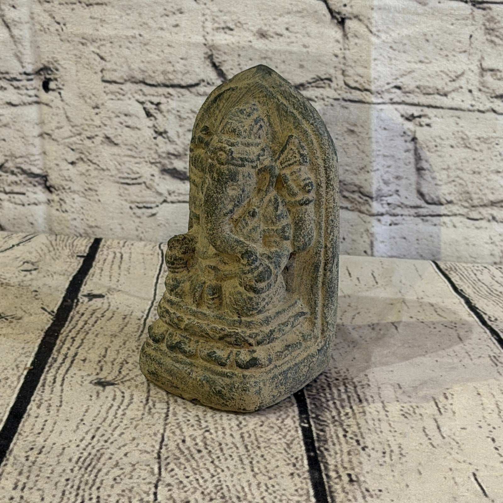 Small Ganahsa Stone Garden 15cm x 7cm Ornament Outdoor Indoor Statue Hindu0