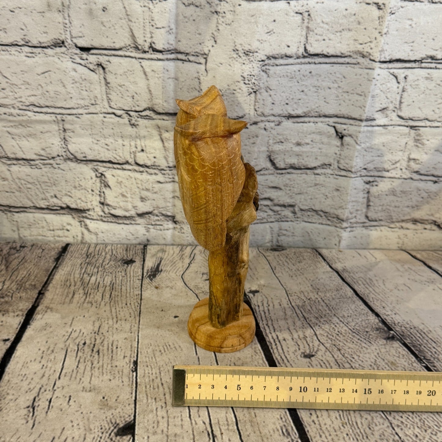 25cm Double Owl Mushroom Parasite Ornament Natural Carving Fair trade Wooden8