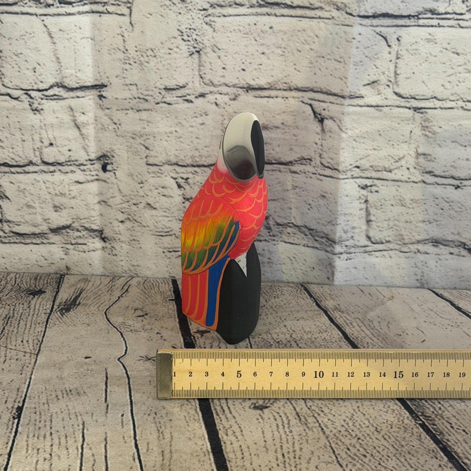 15cm Bright Red Toucan Bird Ornament Statue Fair Trade Hand Made Carved Wood7