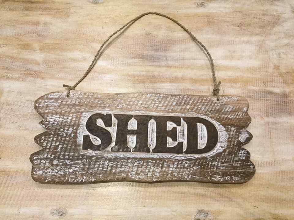 Shed Word Sign Plaque Outdoor Garden Shed Den Bar Shop 30cm x12cm1